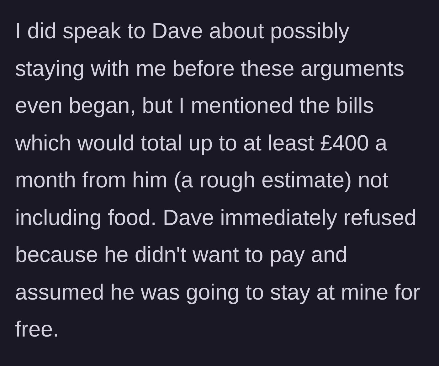 Story part 4 - A calculator showing a £400 monthly bill being aggressively pushed away by a dismissive young man.