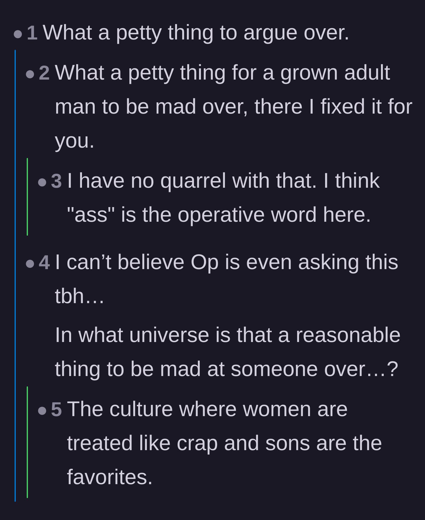 Comment thread 4 - Commenters discussing the brother's pettiness and sharing their own deeply painful stories of family control and blind obedience.