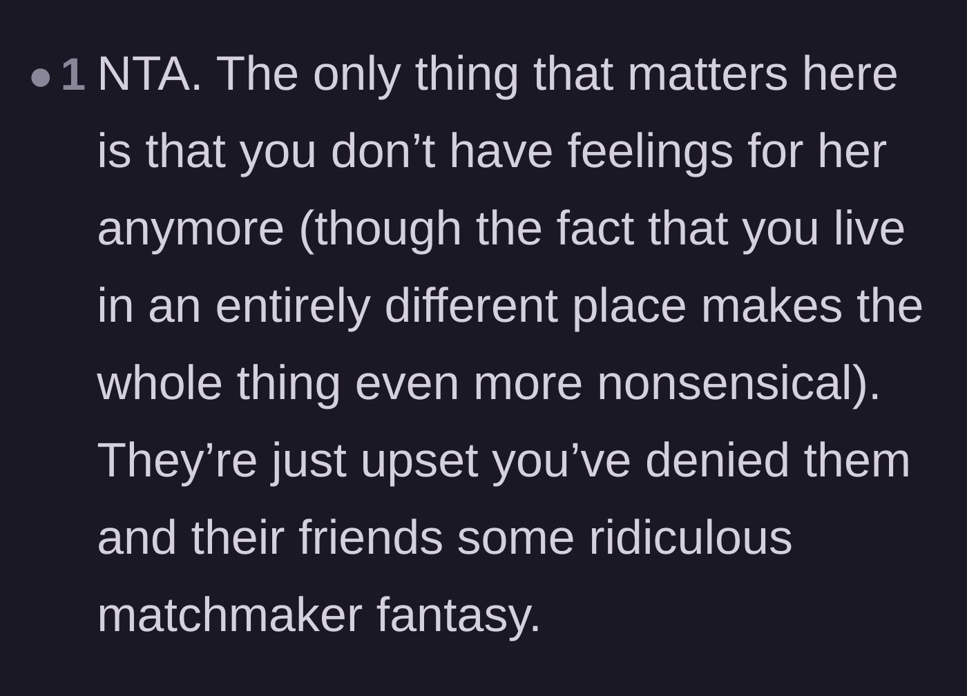 Comment thread 5 - Pointing out the logistical absurdity of the parents' matchmaking fantasy.