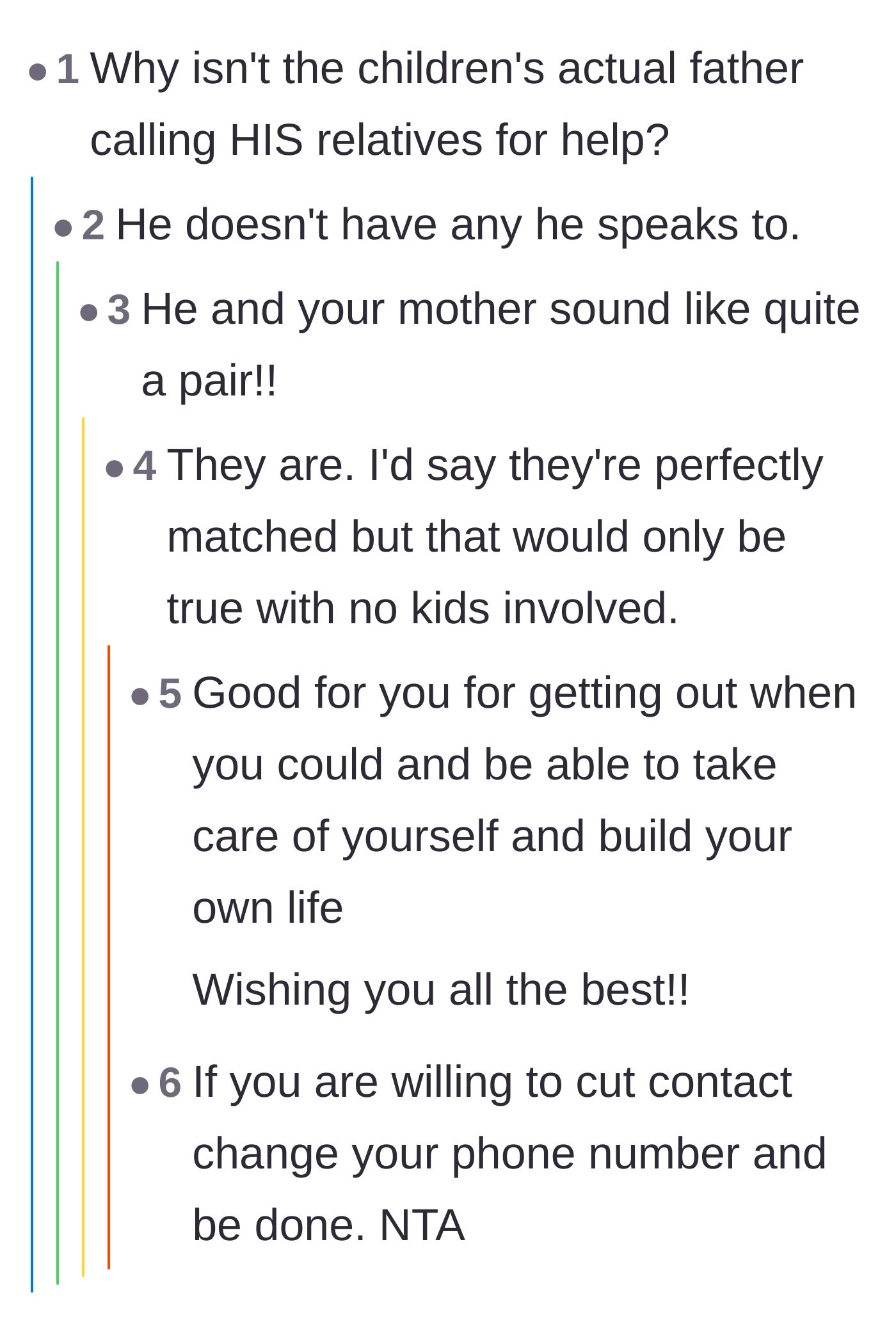 Comment thread 4 - Discussing the stepdad's complete lack of a support system or involved relatives.