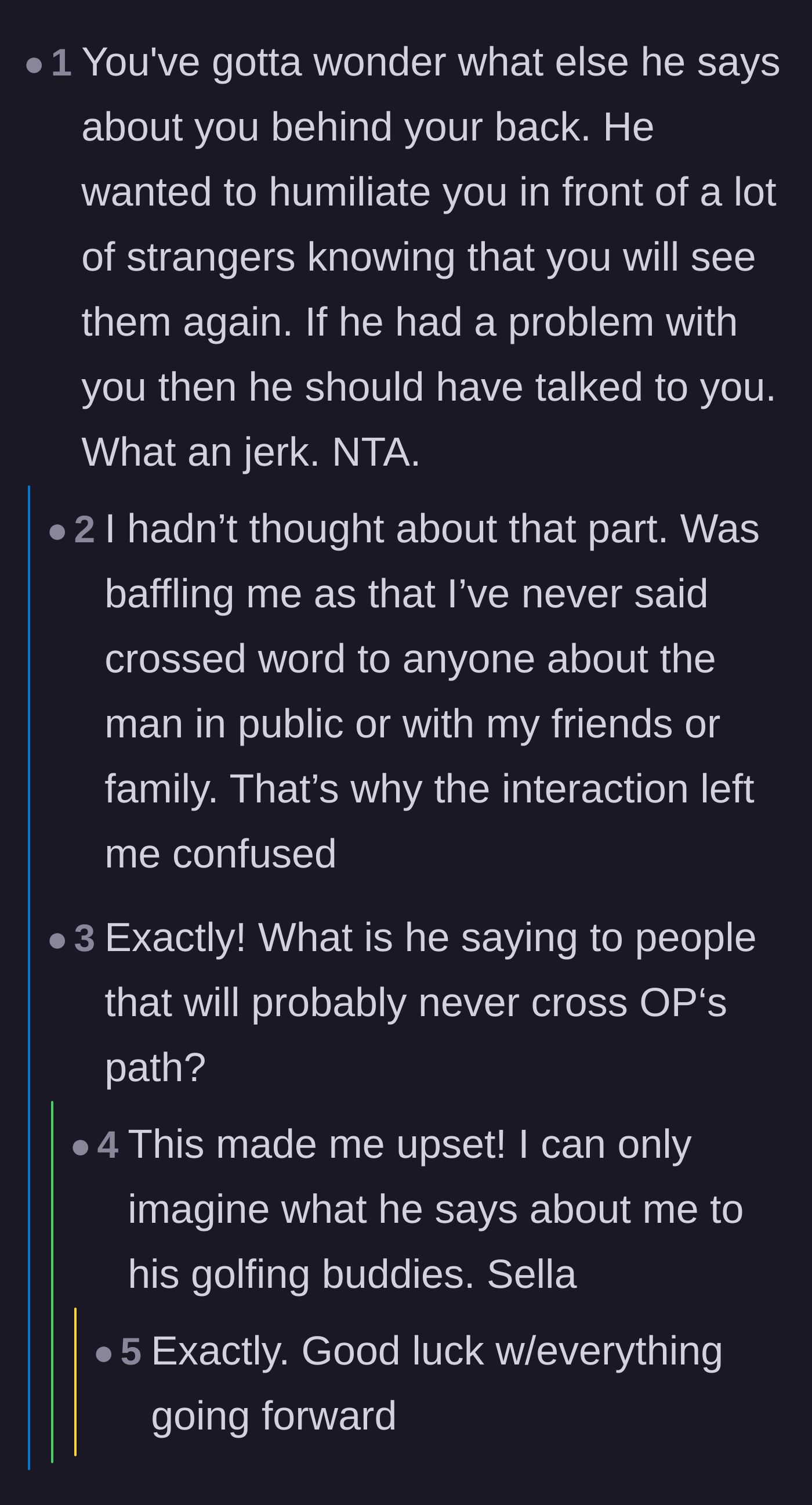 Comment thread 2 - Commenters discussing the disturbing implication of what else the boyfriend might be saying behind her back.