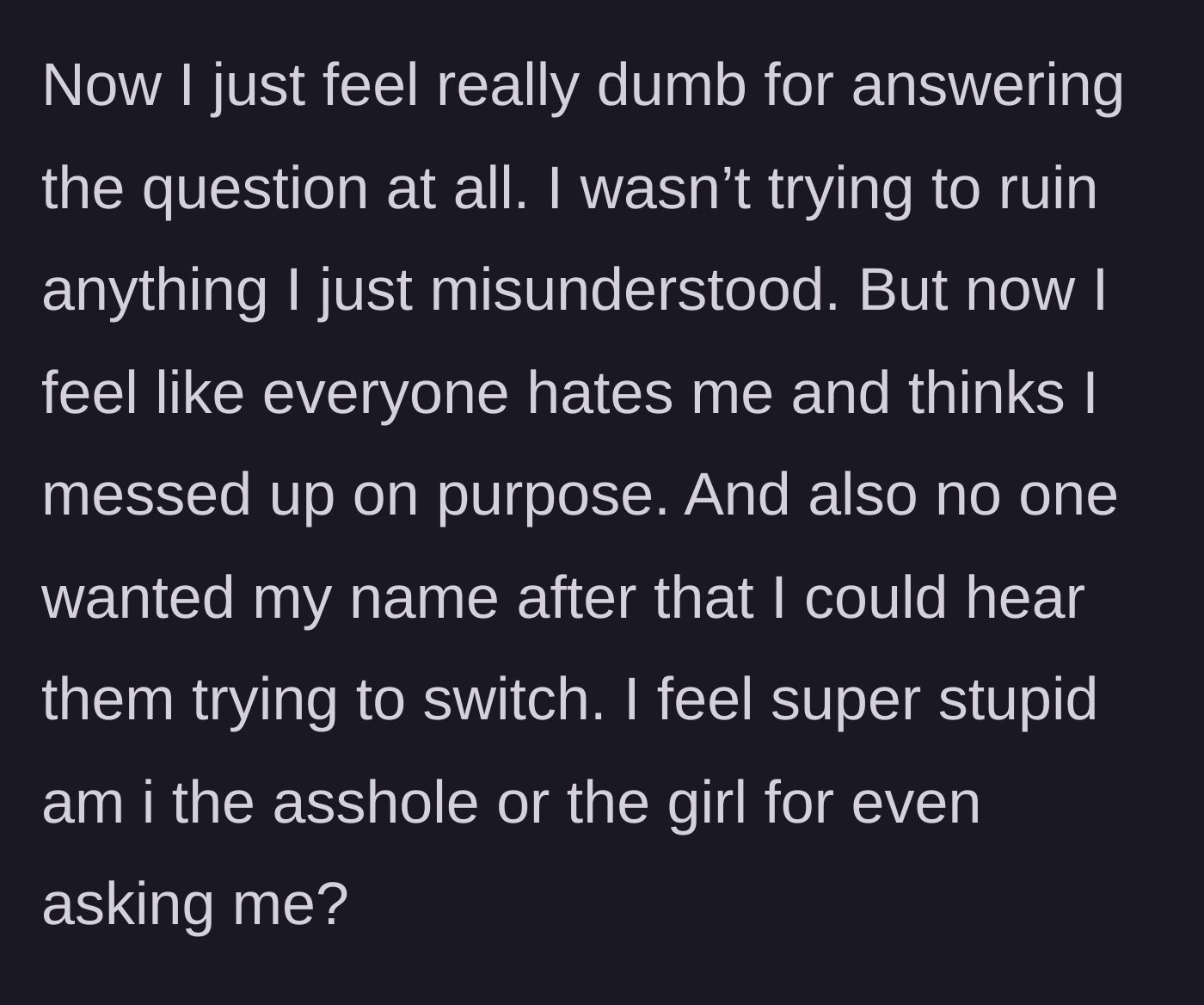 Story part 3 - The student listening from the hallway as nobody wants to draw her name, feeling completely alienated and hated.