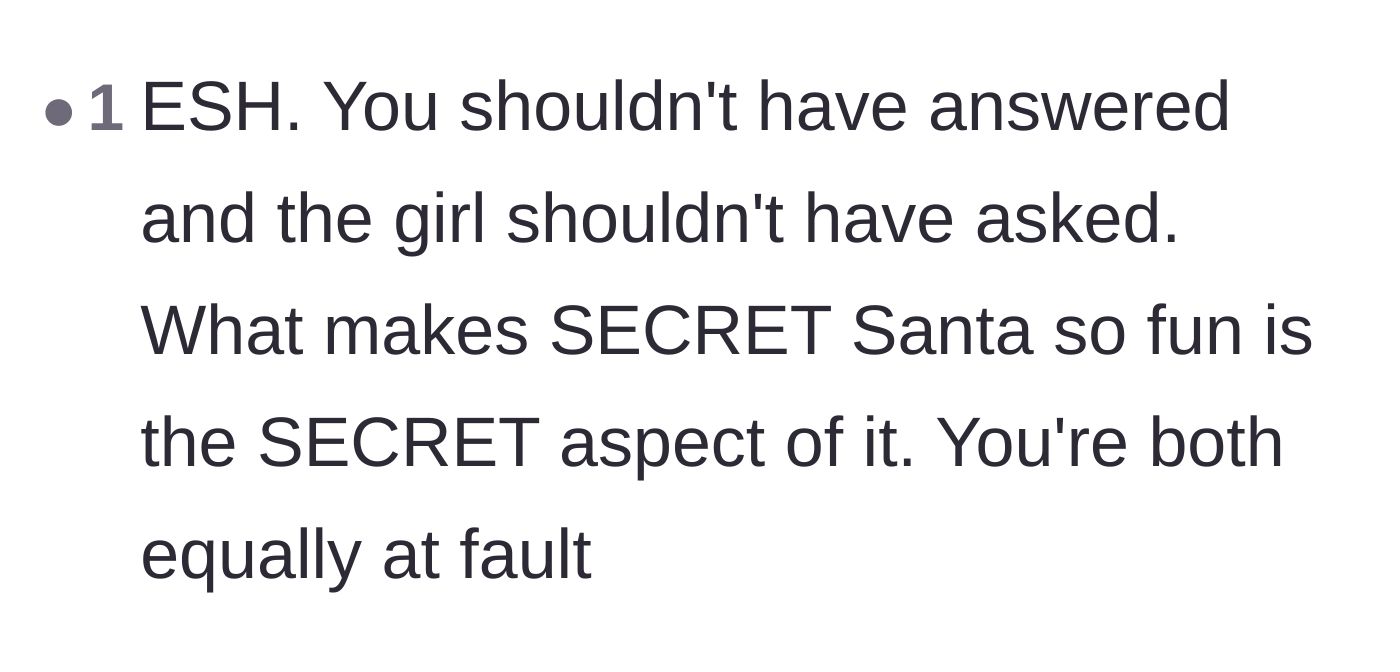 Comment thread 5 - Arguing that both girls are at fault because the word 'secret' is literally in the name of the game.