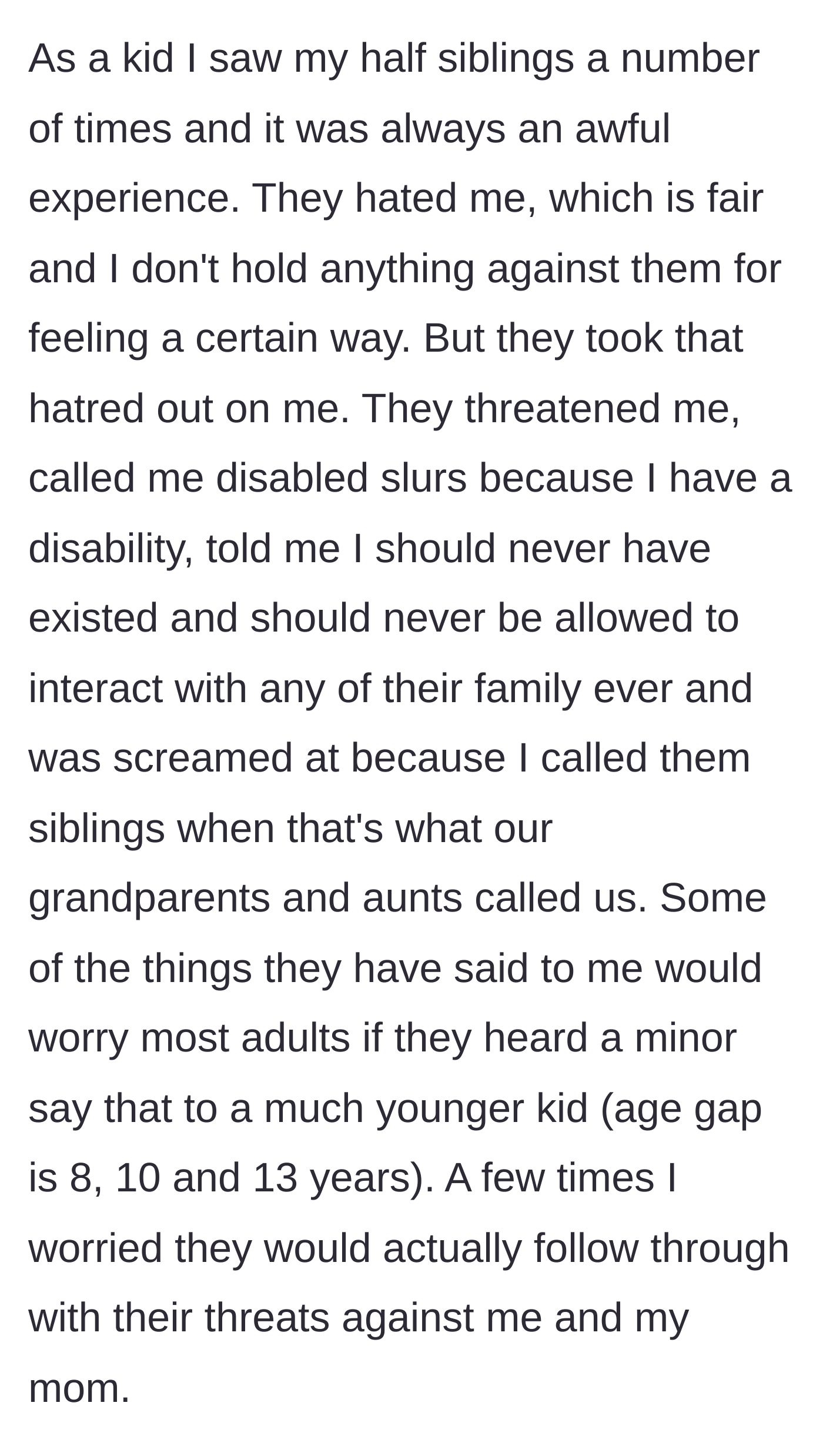 Story part 2 - Older teenagers aggressively shouting at a young, disabled child who looks extremely frightened.