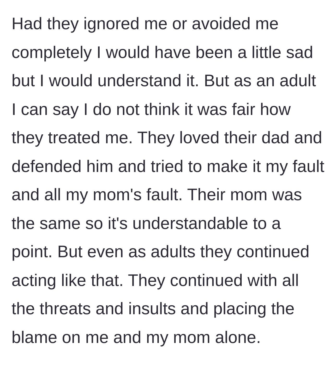 Story part 3 - Grown adults acting cold, defensive, and pointing the finger of blame at a younger man.