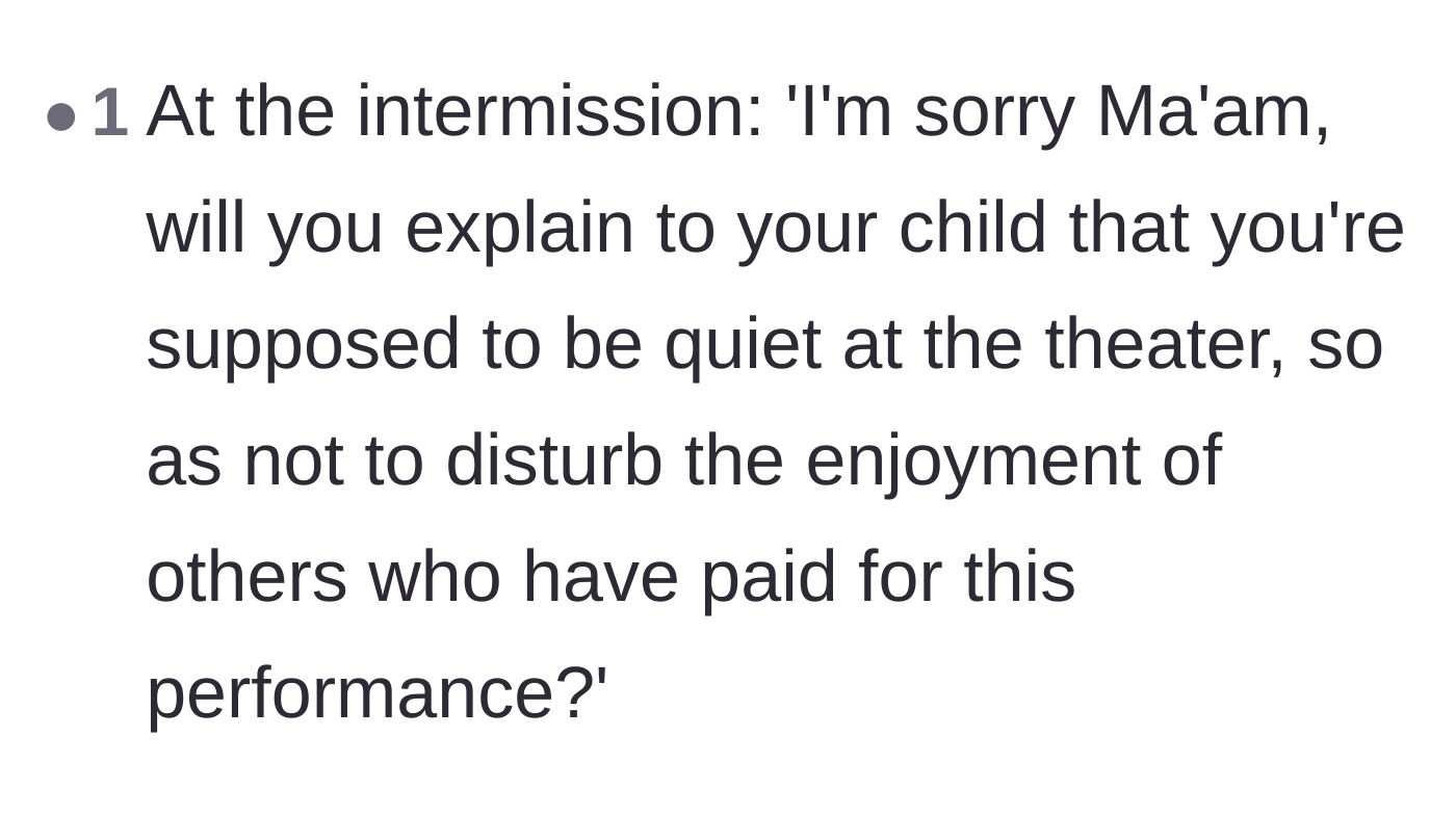 Comment thread 6 - A suggested polite script to use on the mother during the intermission.