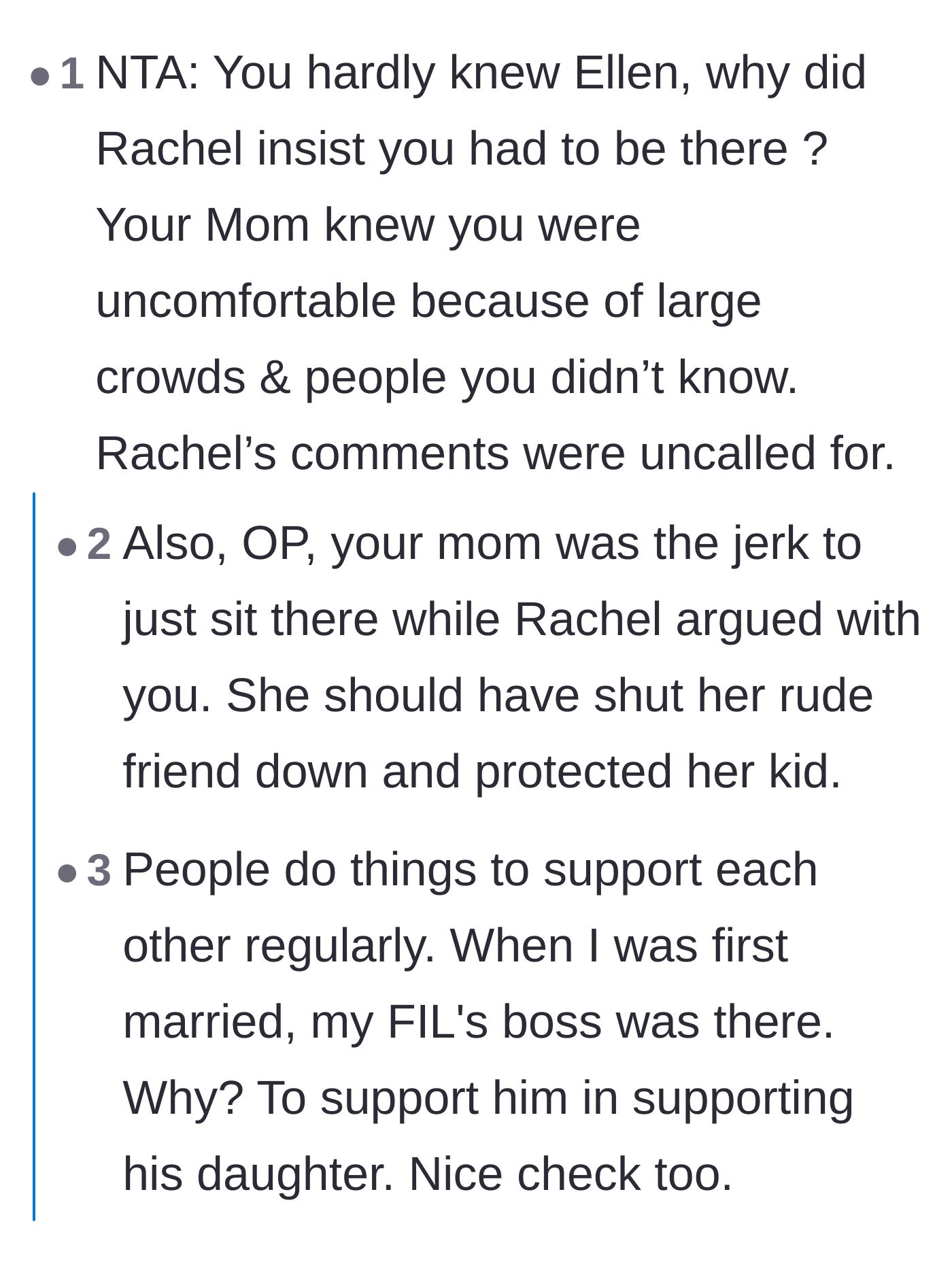Comment thread 2 - Commenters calling out the mother for staying silent while her friend argued with her son.