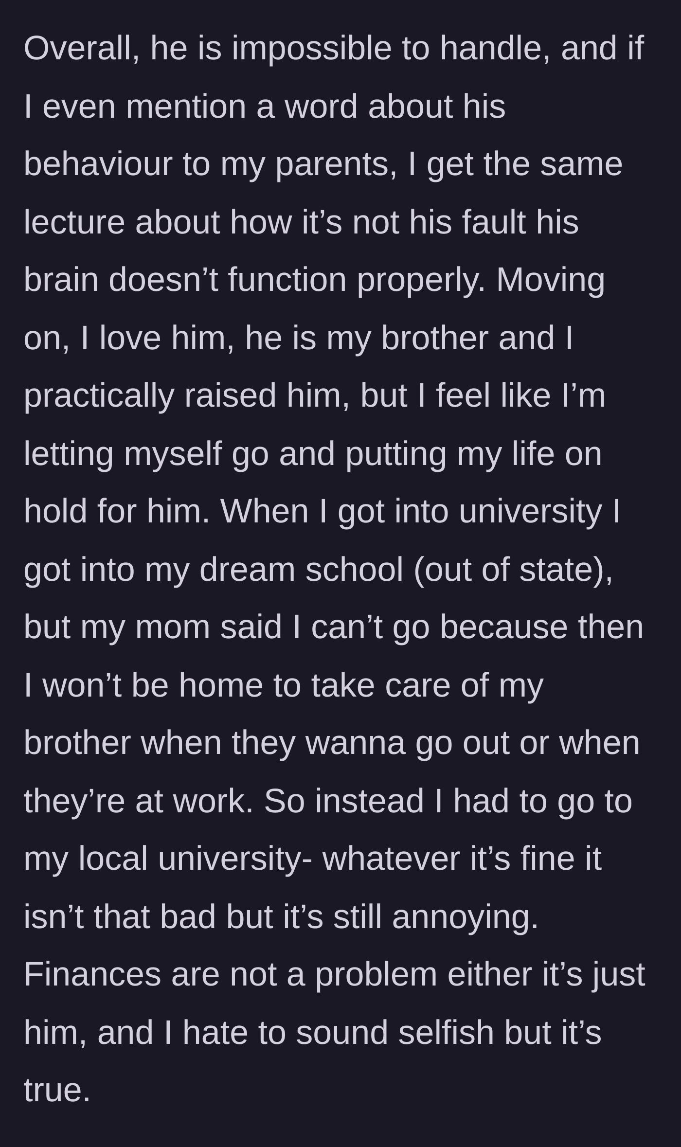 Story part 3 - A disappointed student holding a college acceptance letter she was forced to turn down by her parents.