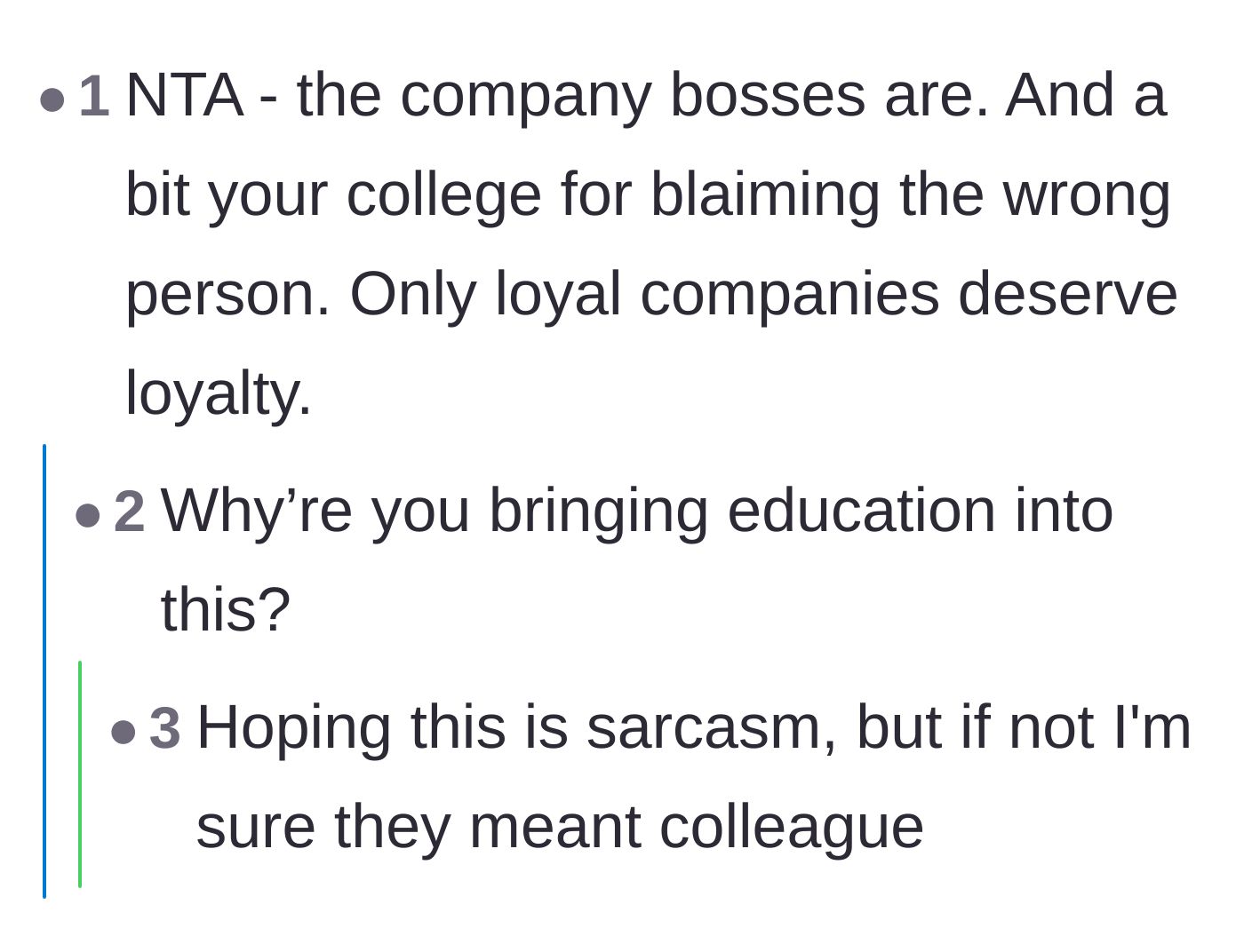 Comment thread 6 - A reminder that loyalty is a two-way street that starts with the employer.