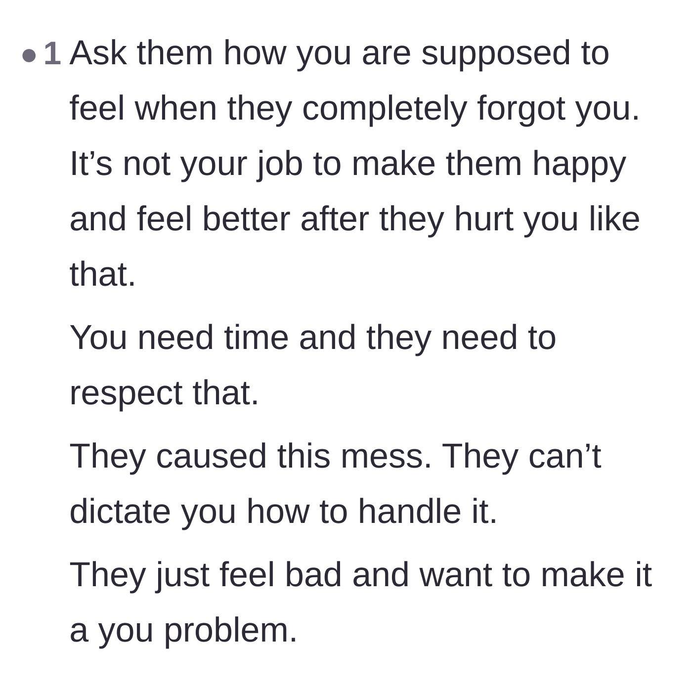 Comment thread 6 - Advice on telling the family to manage their own guilt instead of making it OP's problem