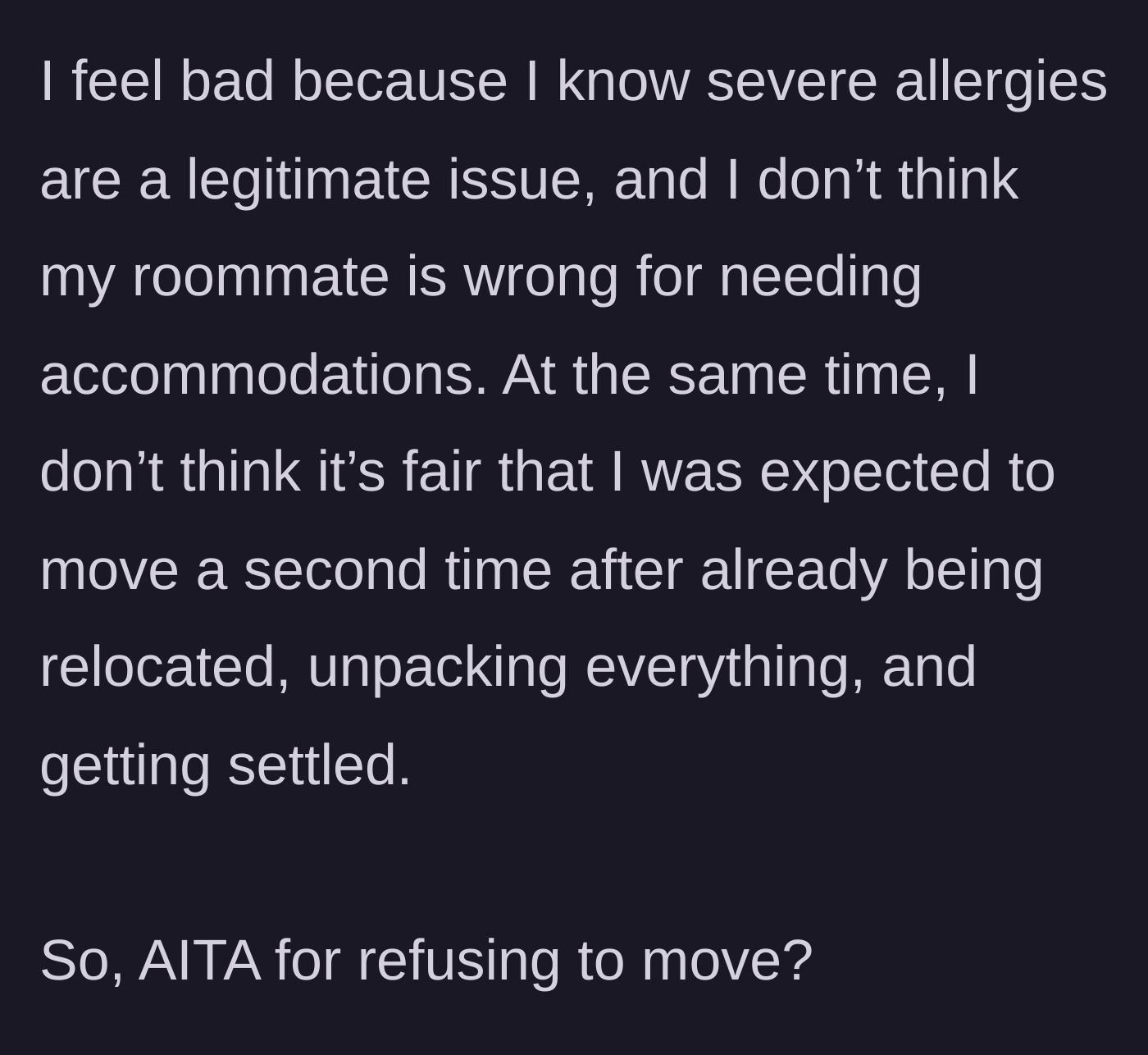 Story part 7 - The author questions if she is wrong for standing her ground.