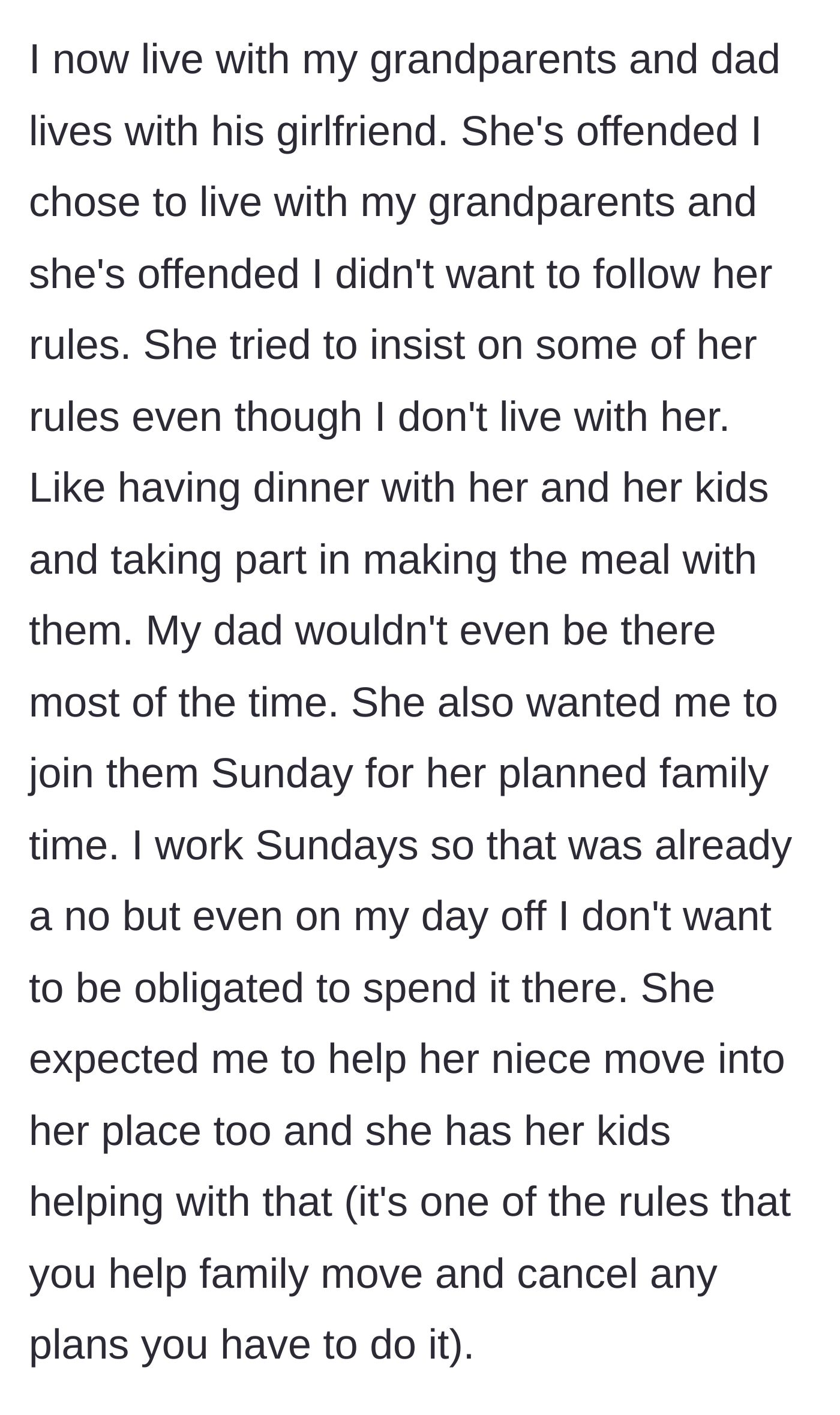 Story part 4 - The new girlfriend acts deeply offended and repeatedly attempts to enforce her strict rules on the teenager from afar.