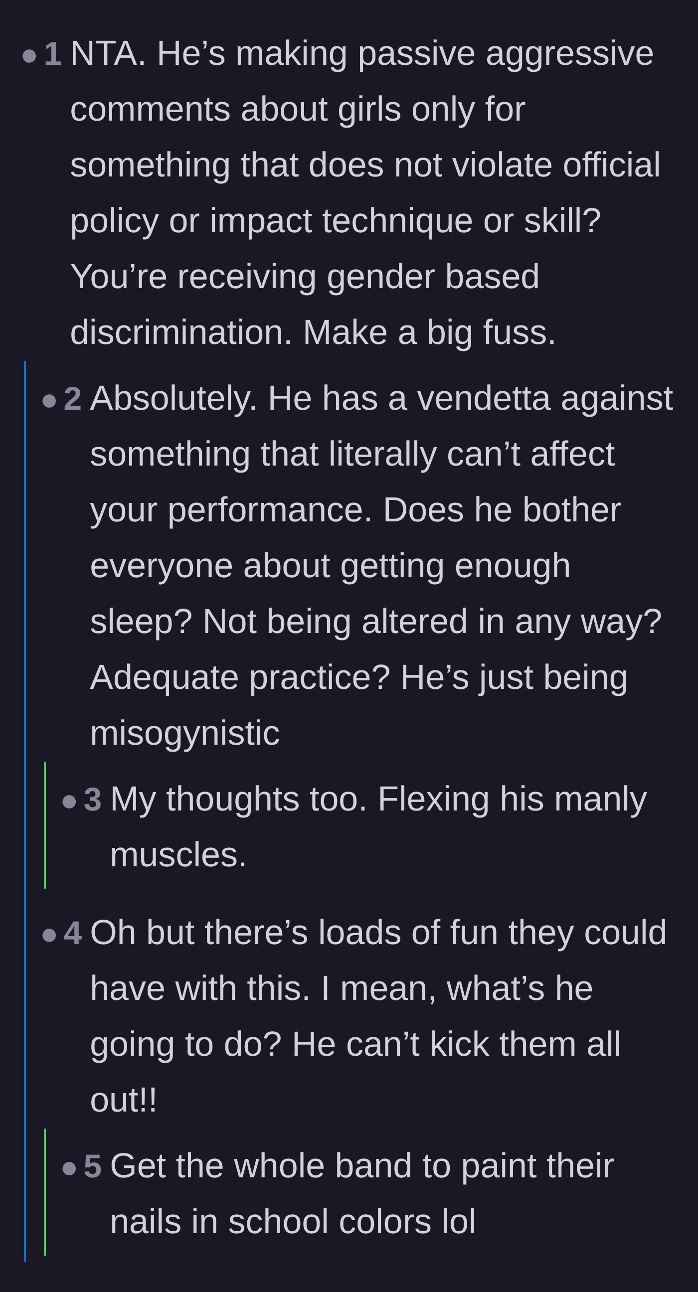 Comment thread 4 - Readers validating the author's experience as clear gender-based discrimination.