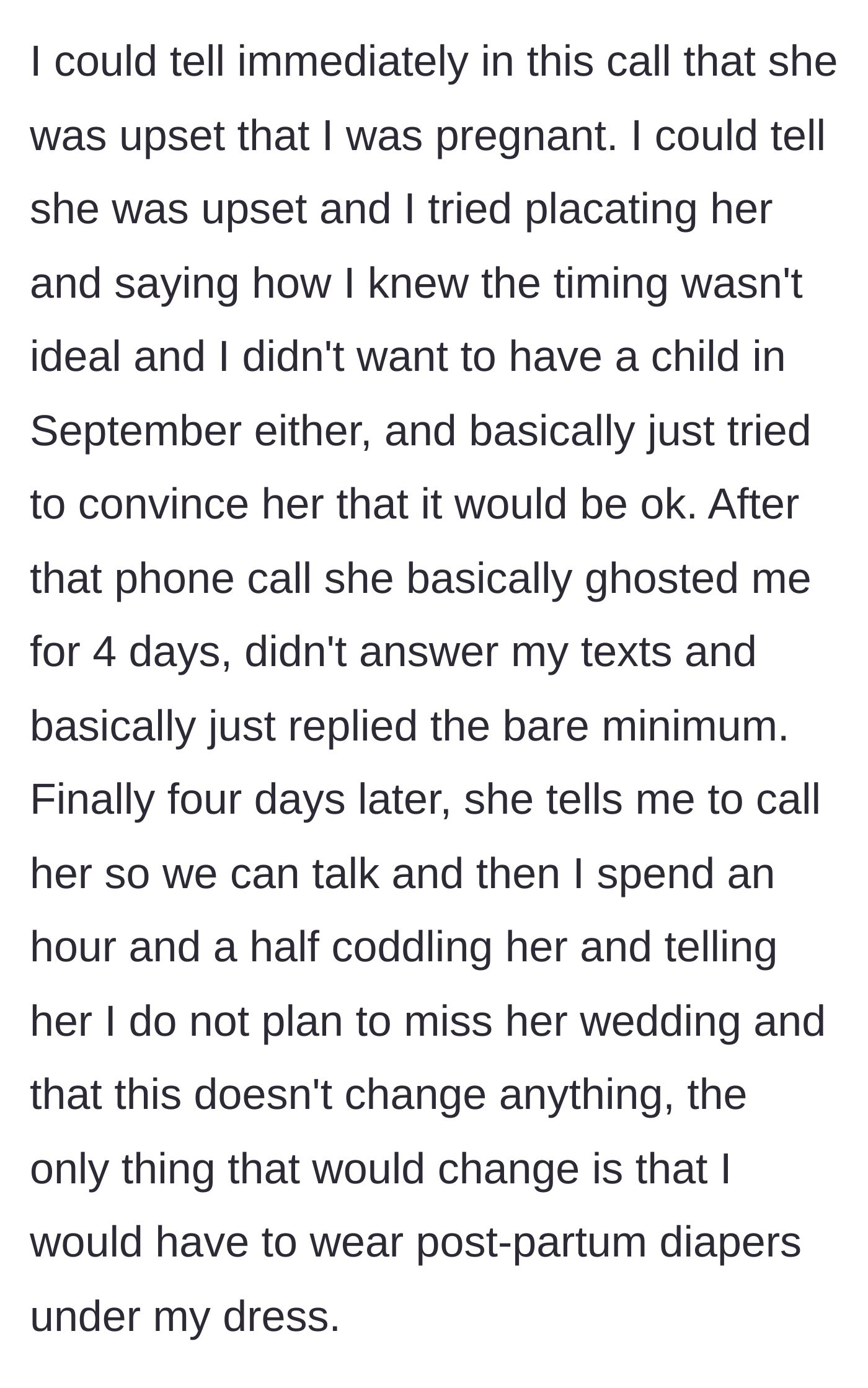 Begging and coddling a bride for getting pregnant.