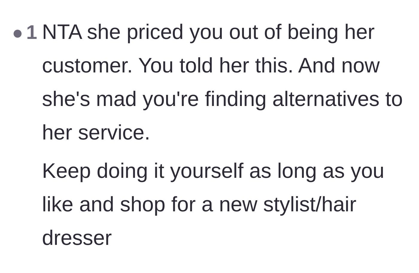 Comment thread 3 - Highlighting the basic economics of being priced out