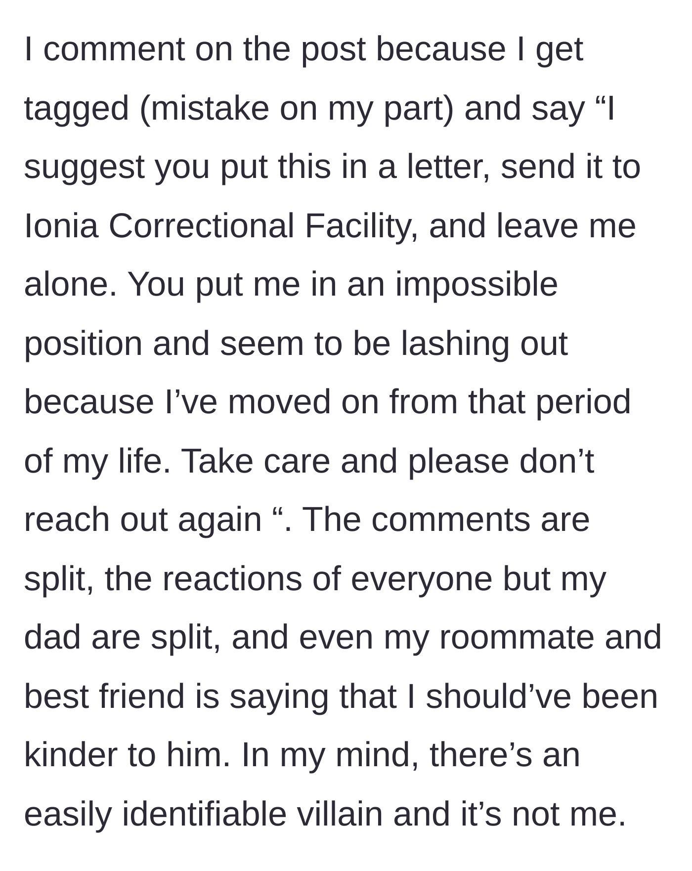 Story part 10 - The narrator firing back in the comments, drawing a strict boundary as friends and strangers remain divided.