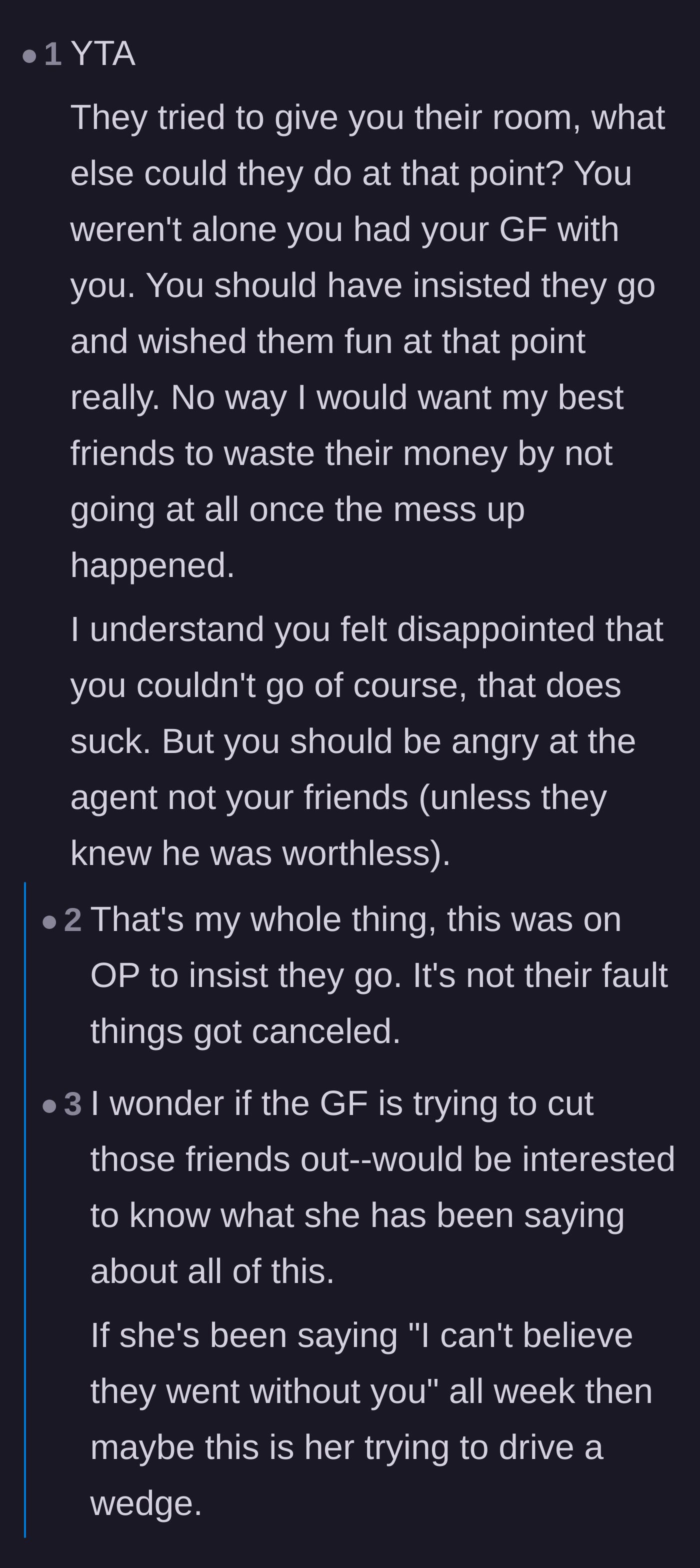Comment thread 5 - Theories that the girlfriend might be intentionally isolating the main character from his friends.