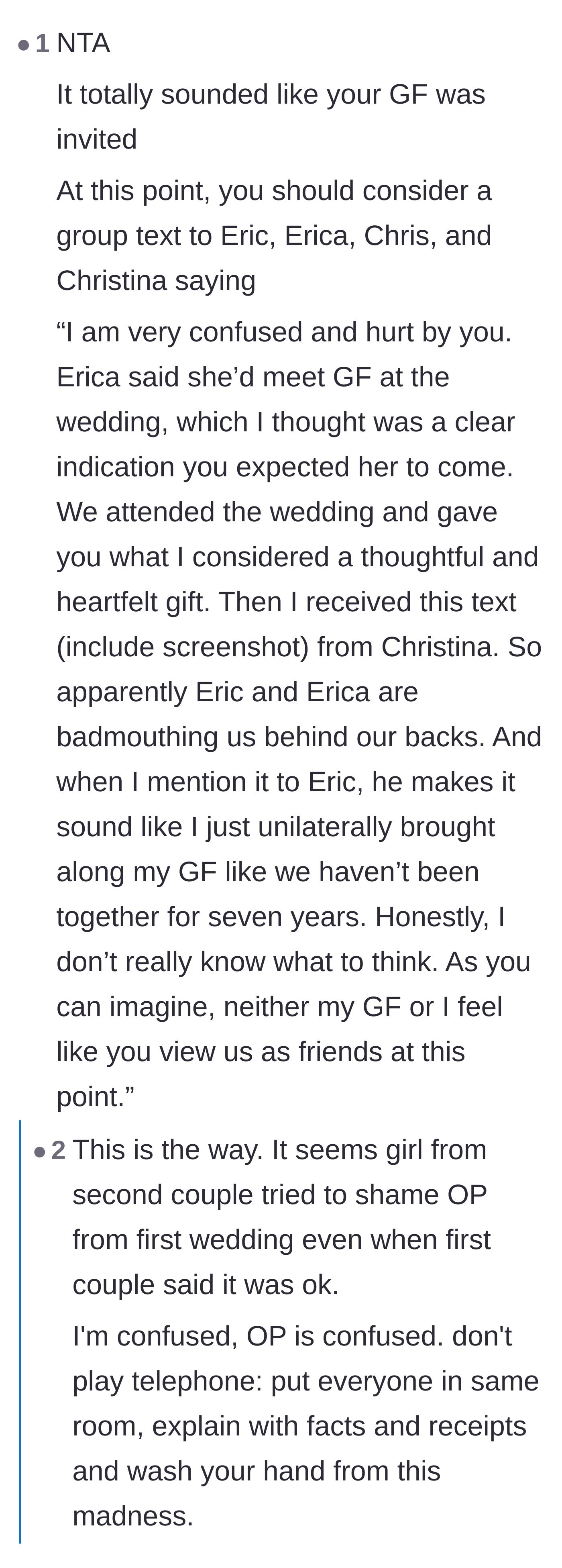 Comment thread 2 - Advice urging the original poster to send a group text with screenshots calling out the fake friends.