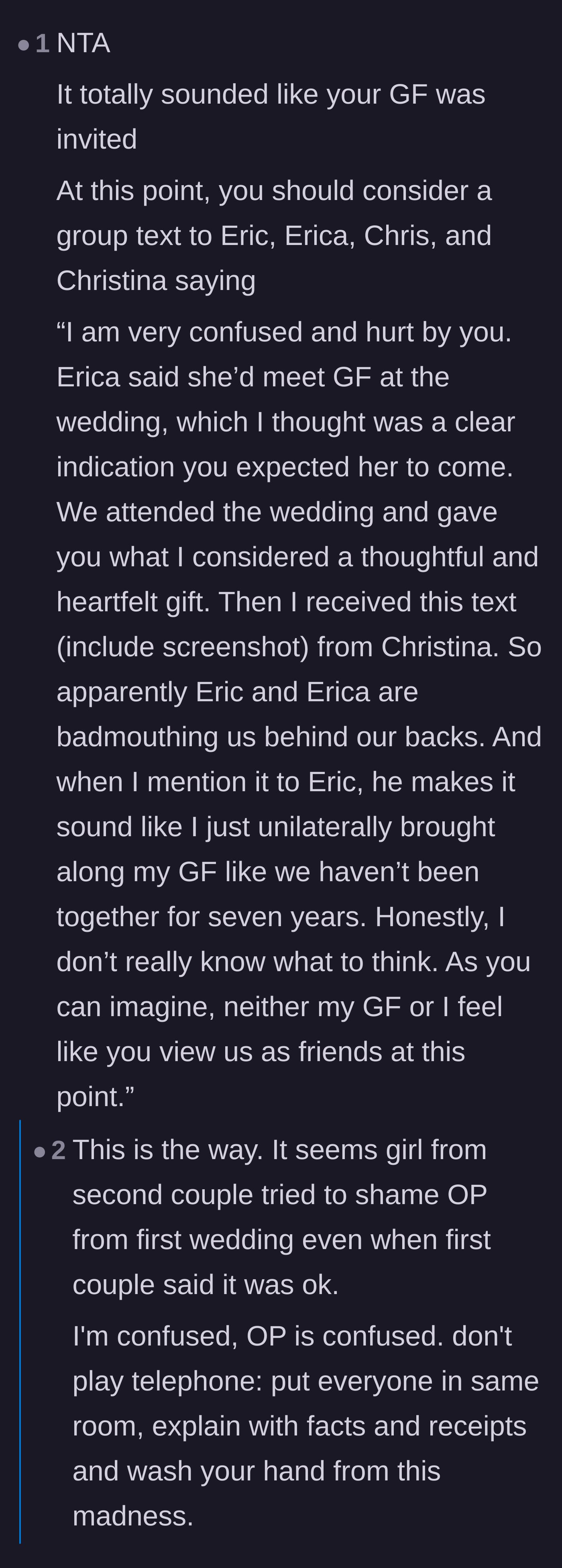 Comment thread 2 - Advice urging the original poster to send a group text with screenshots calling out the fake friends.