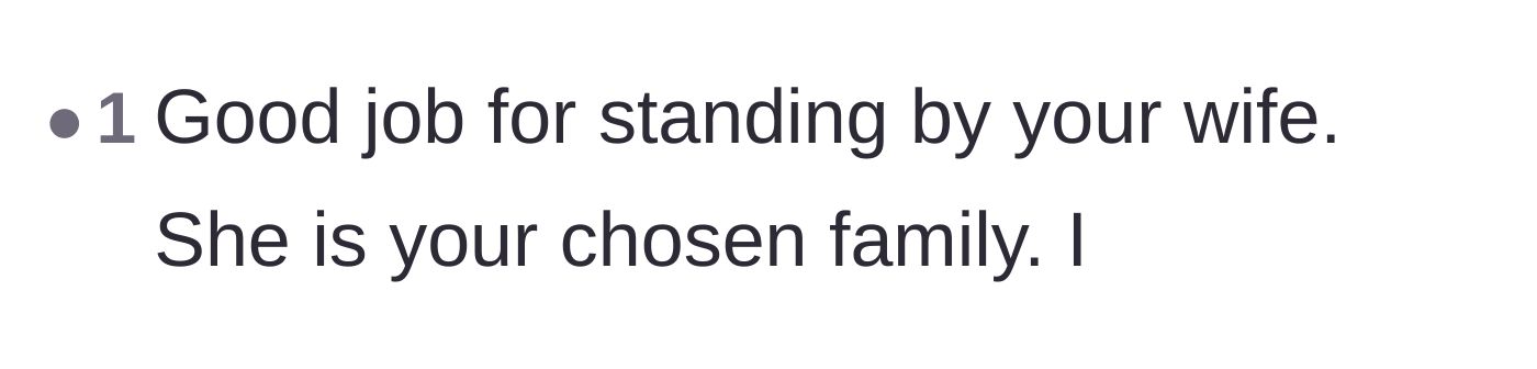 Comment thread 5 - Praise for the husband prioritizing his chosen family over his friend's unreasonable demands.