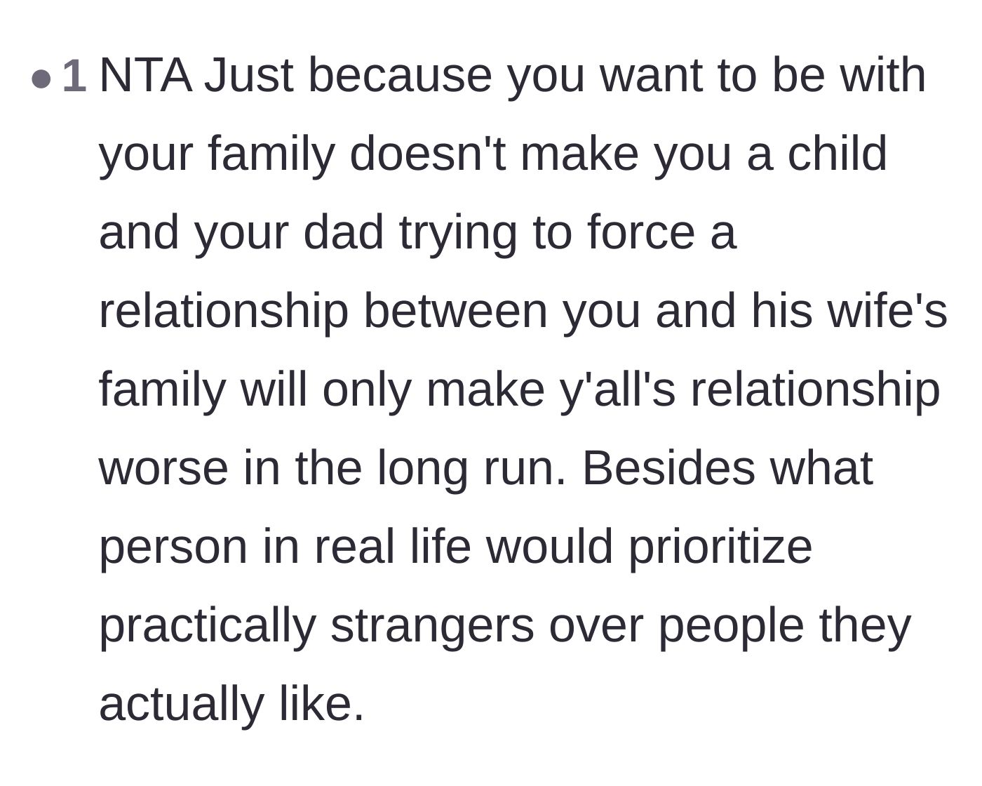 Comment thread 4 - A commenter points out that no rational adult would choose to spend holidays with near-strangers over their actual loved ones.