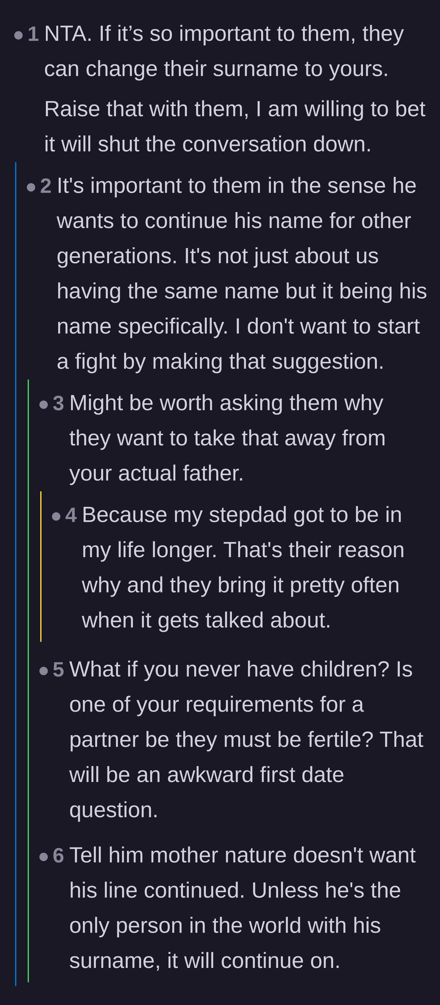 Comment thread 2 - Commenters express absolute disgust at the stepfather's reasoning that he deserves the name simply because he has outlived the boy's deceased father.