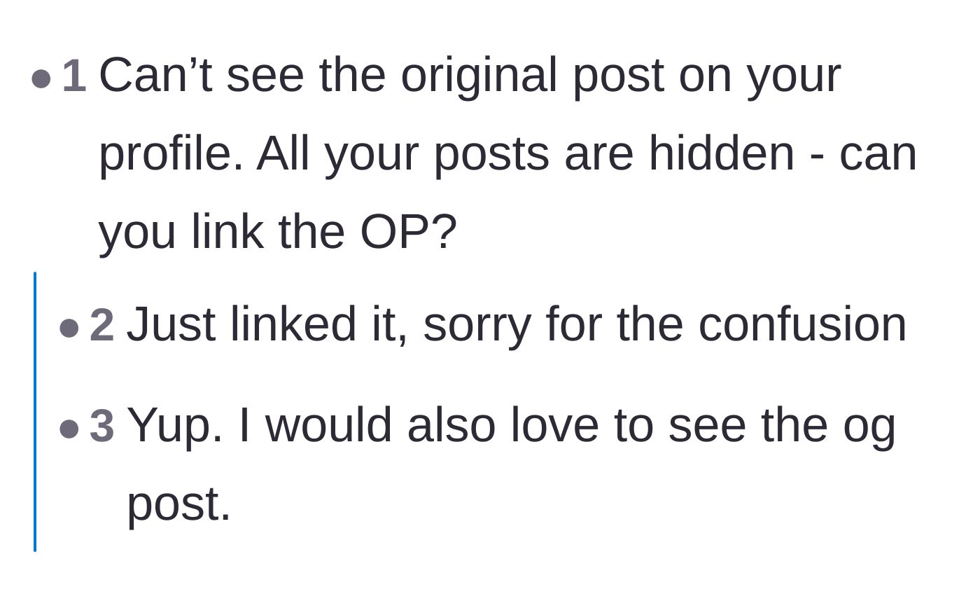 Comment thread 6 - Readers frantically asking for a link to the original story