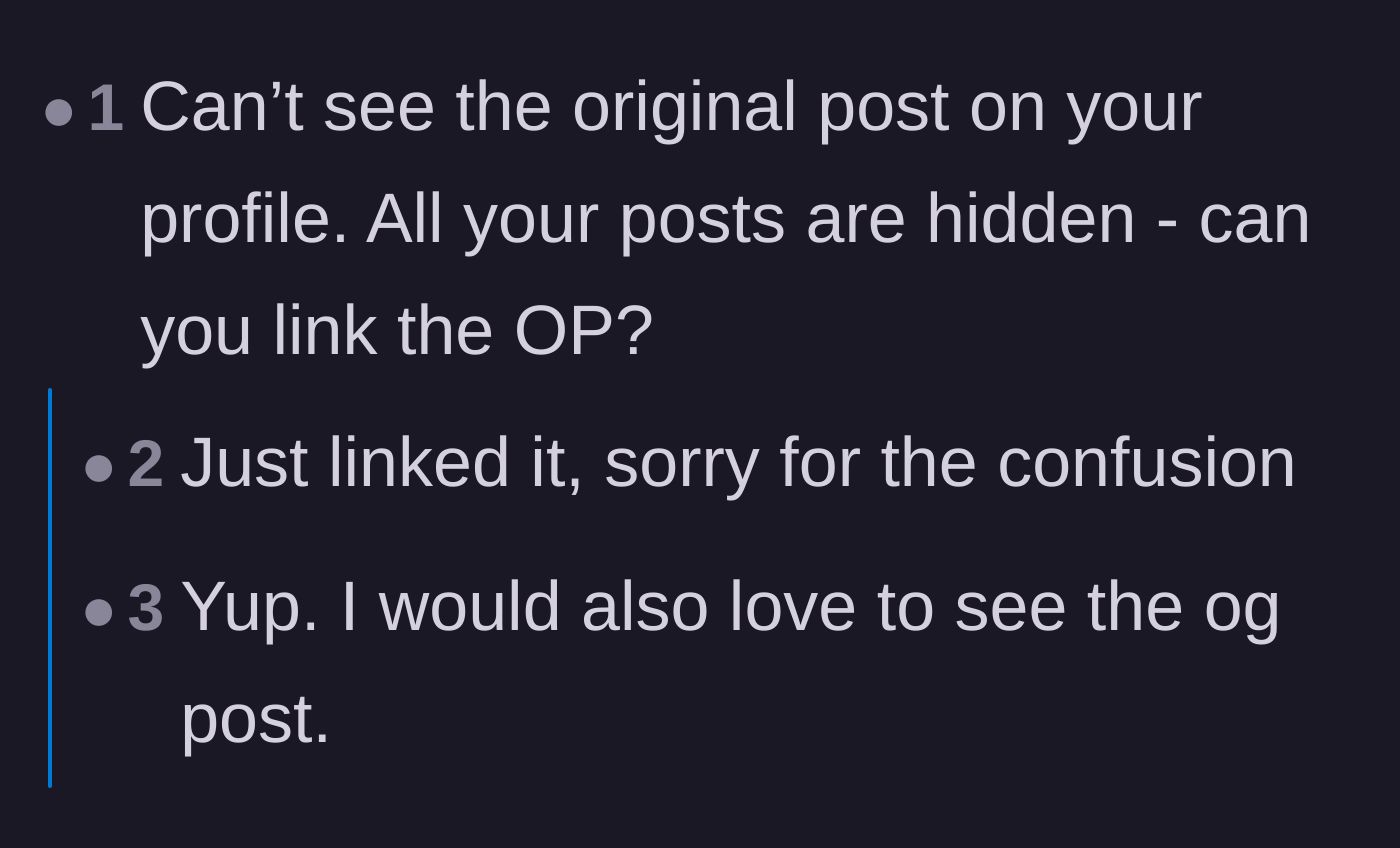 Comment thread 6 - Readers frantically asking for a link to the original story