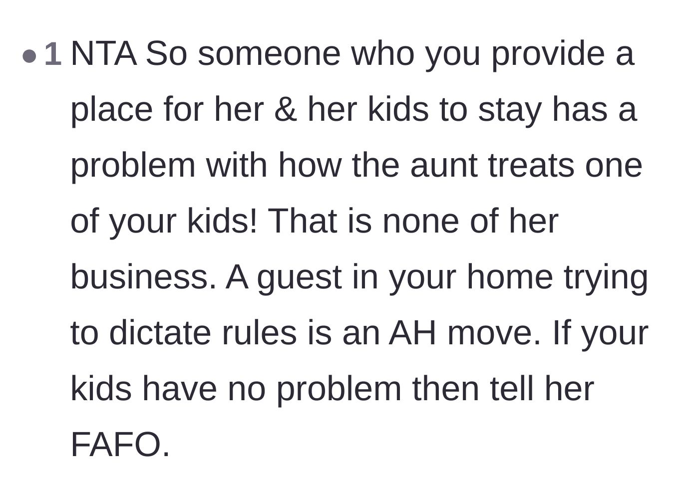 Comment thread pointing out the audacity of a guest dictating rules and suggesting she should face the consequences of her actions.