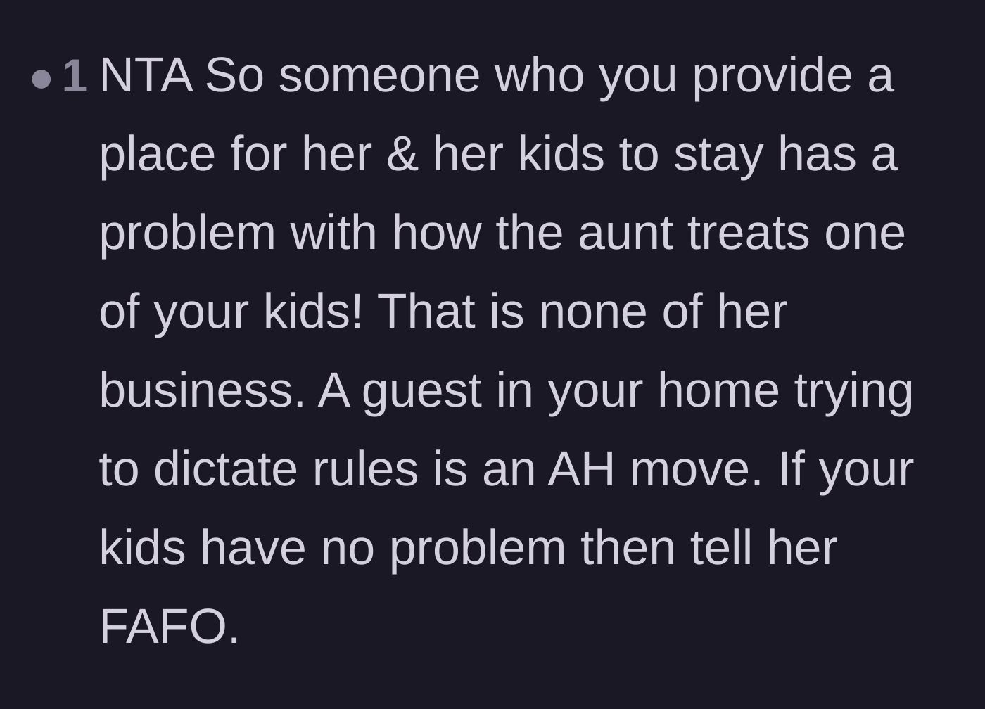 Comment thread pointing out the audacity of a guest dictating rules and suggesting she should face the consequences of her actions.