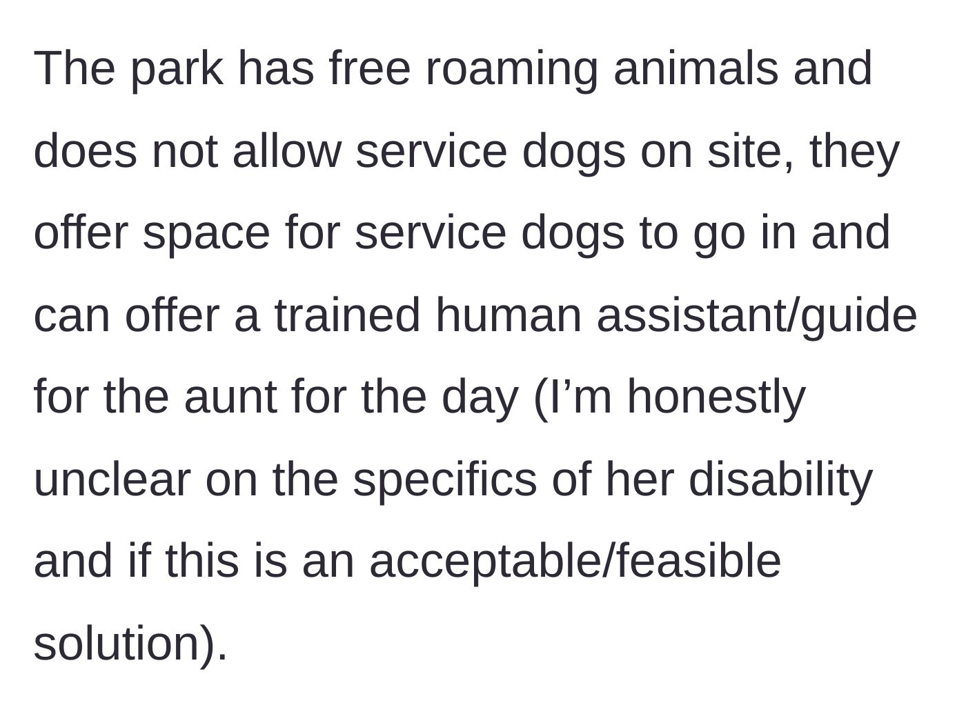 Story part 2 - A wildlife park sign politely explaining their animal safety rules regarding outside animals.