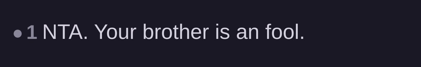 Comment thread 5 - A short reply directly insulting the brother.