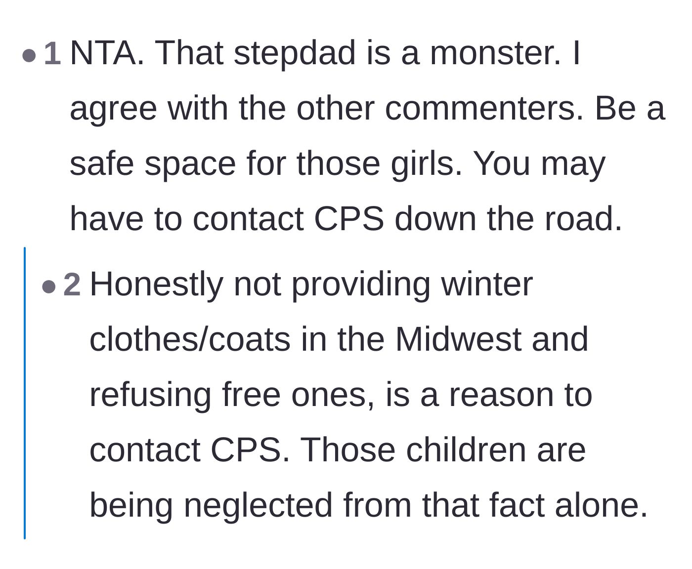 Comment thread 3 - Readers label the stepdad a monster and encourage the author to remain a safe space for the twins.