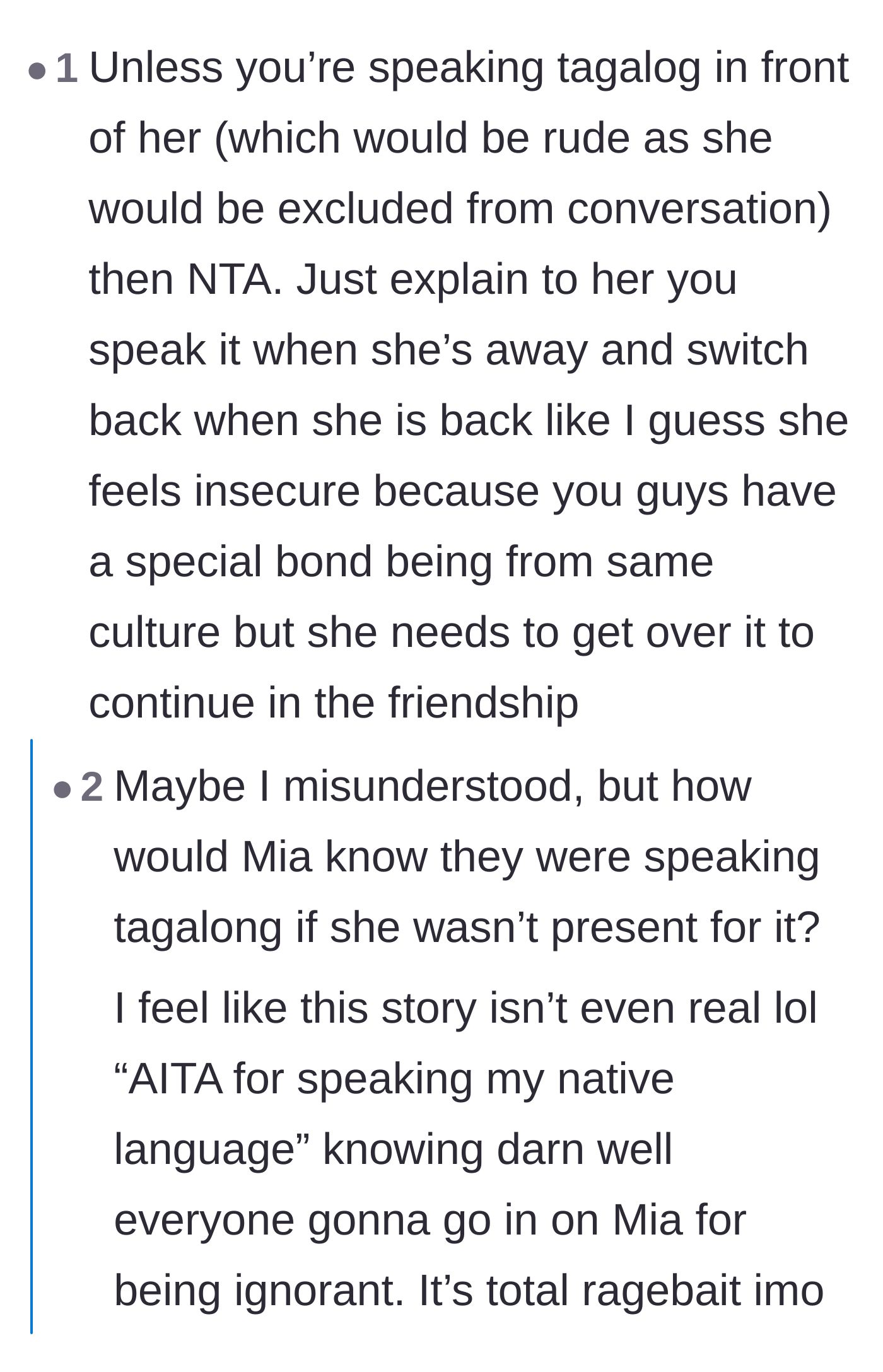 Comment thread 2 - Readers questioning the logistics of the story and discussing how teenage friendships naturally fall apart