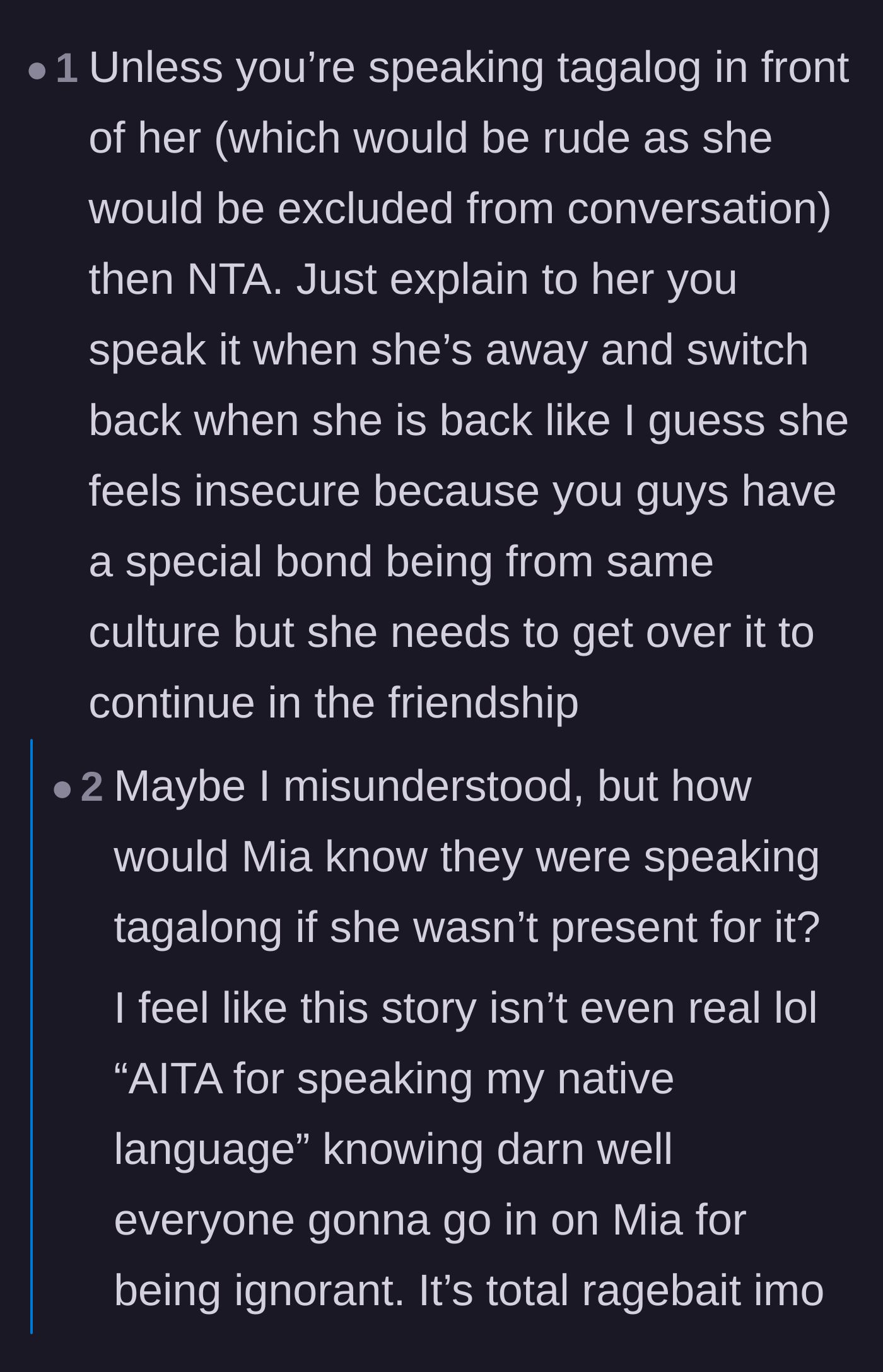 Comment thread 2 - Readers questioning the logistics of the story and discussing how teenage friendships naturally fall apart