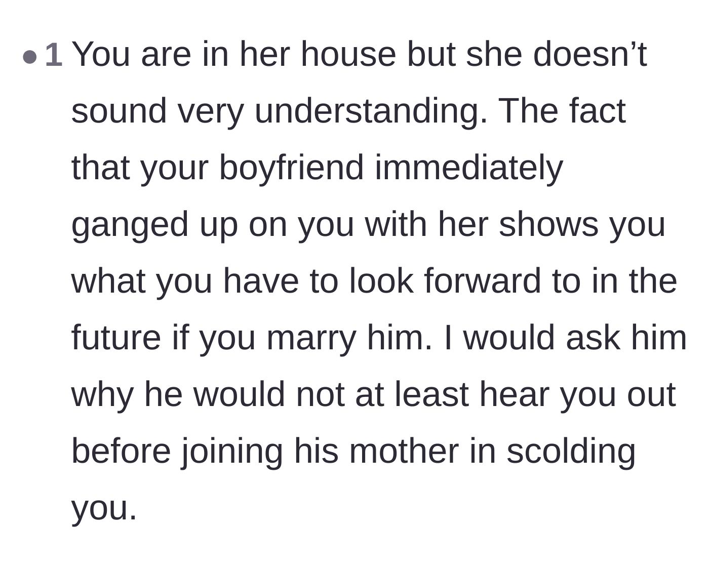 Comment thread 4 - Readers point out the alarming betrayal of the fiancé immediately ganging up on the main character.