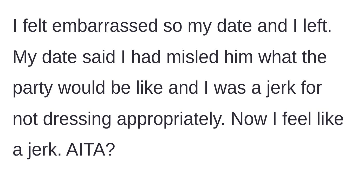 Story part 5 - The devastating aftermath where his date turns on him and they leave.
