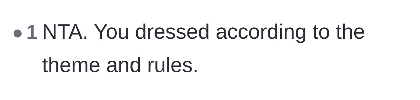 Comment thread 6 - A simple declaration that the main character followed the rules and did nothing wrong.