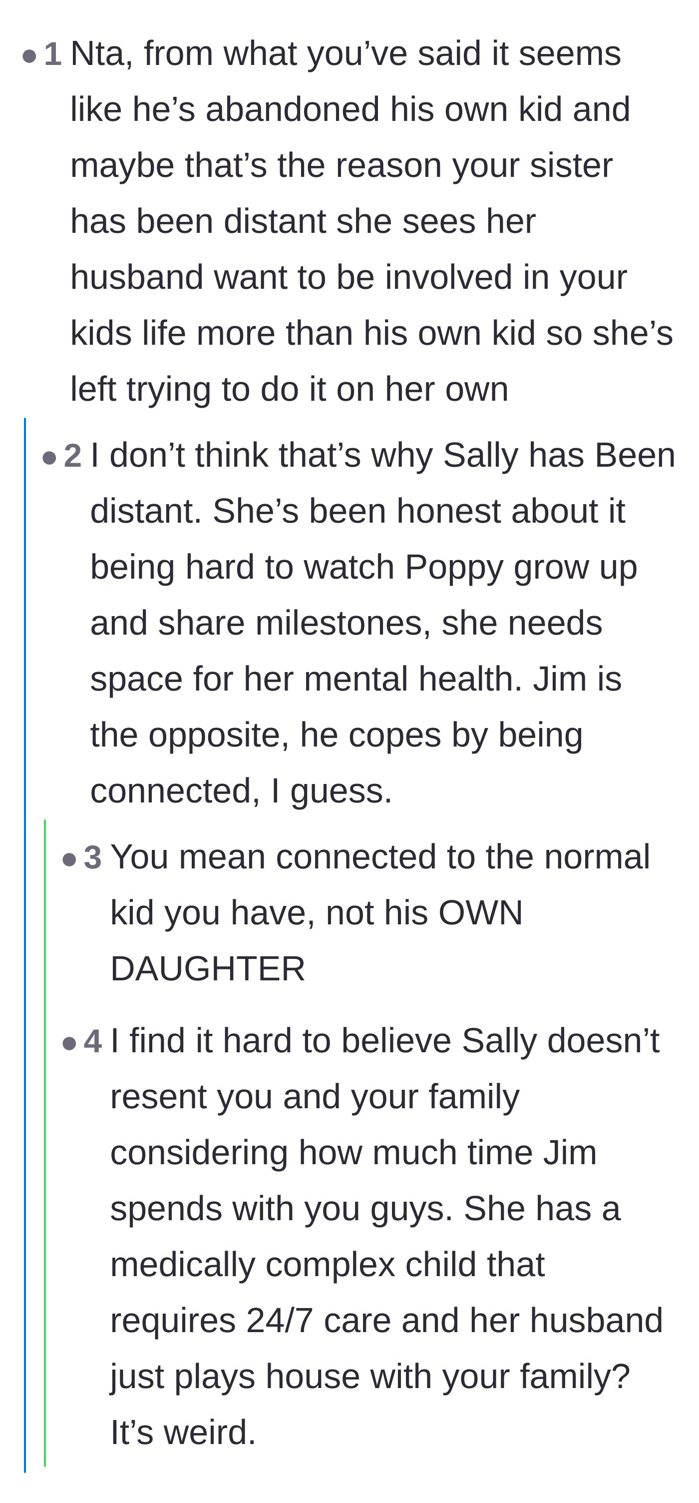 Comment thread 5 - A fiery debate over whether Jim is abandoning his special needs daughter or just desperately trying to survive his caregiver burnout.