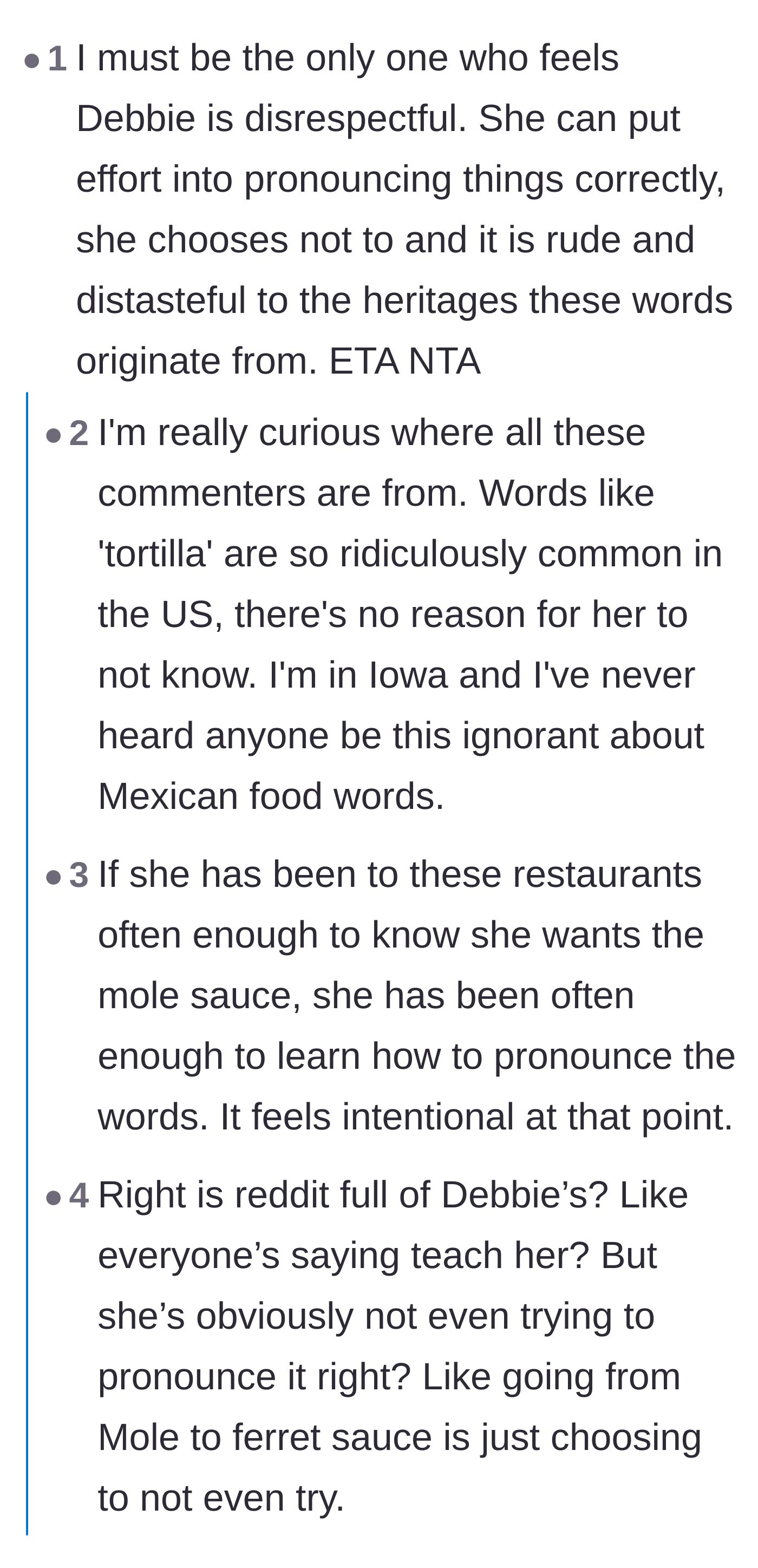 Comment thread 3 - Commenters arguing that the mother is being intentionally stubborn and disrespectful to the staff