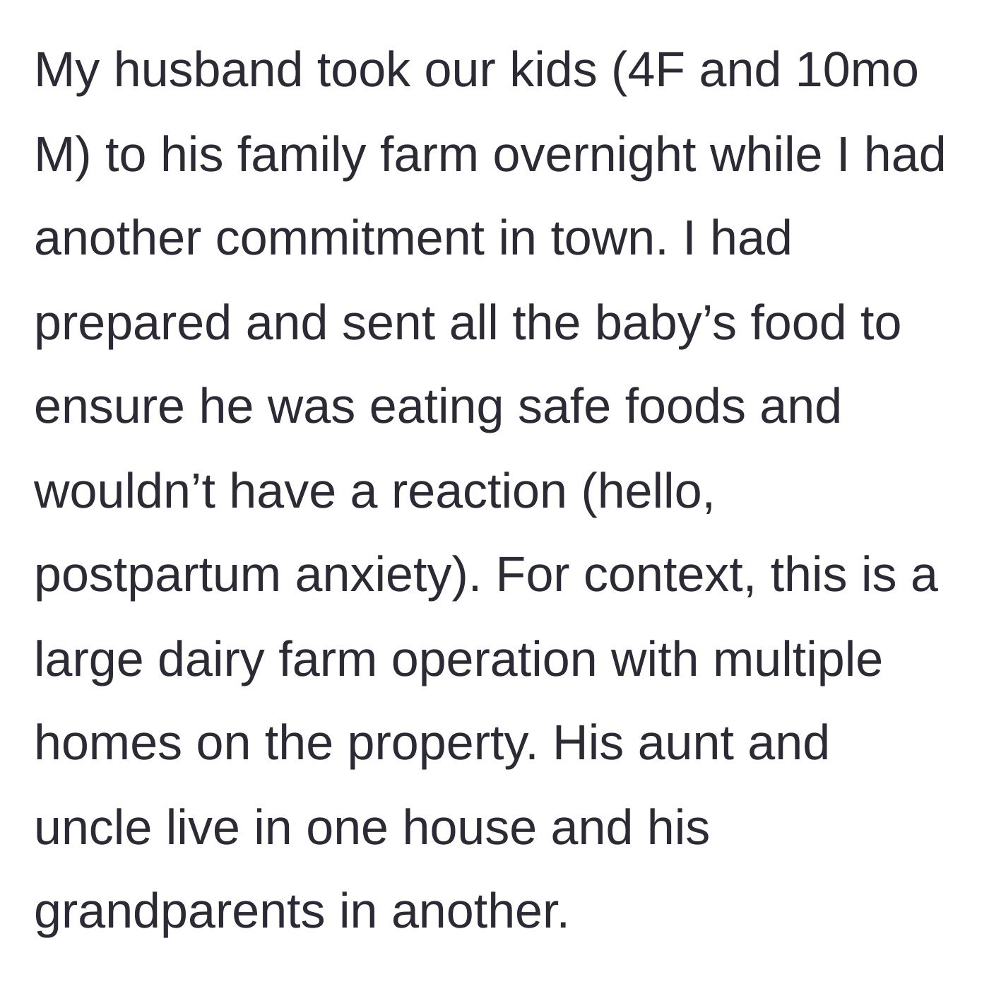 Story part 2 - A mother packing perfectly portioned, allergy-safe meals for her child's weekend trip to a sprawling family dairy farm.