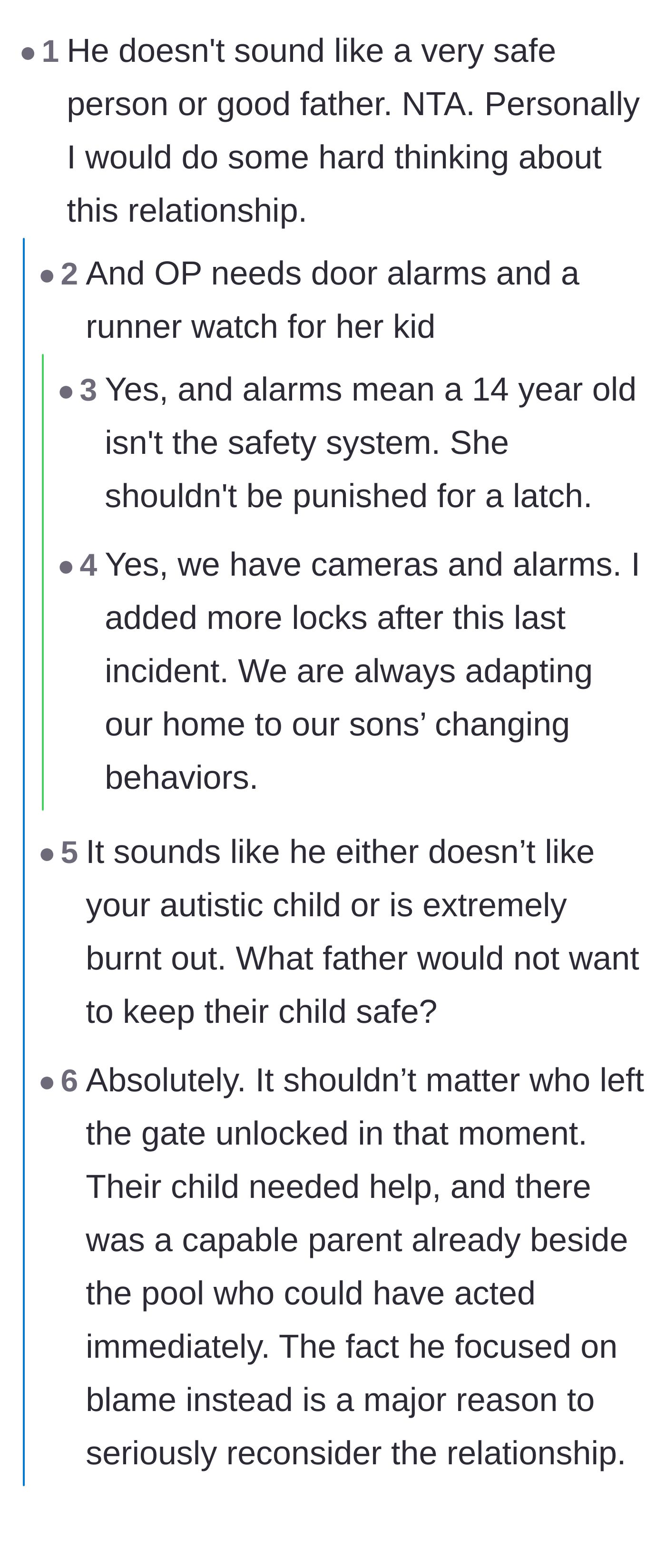 Comment thread 1 - A discussion on the extreme exhaustion of special needs parenting and the father's failure to protect his child