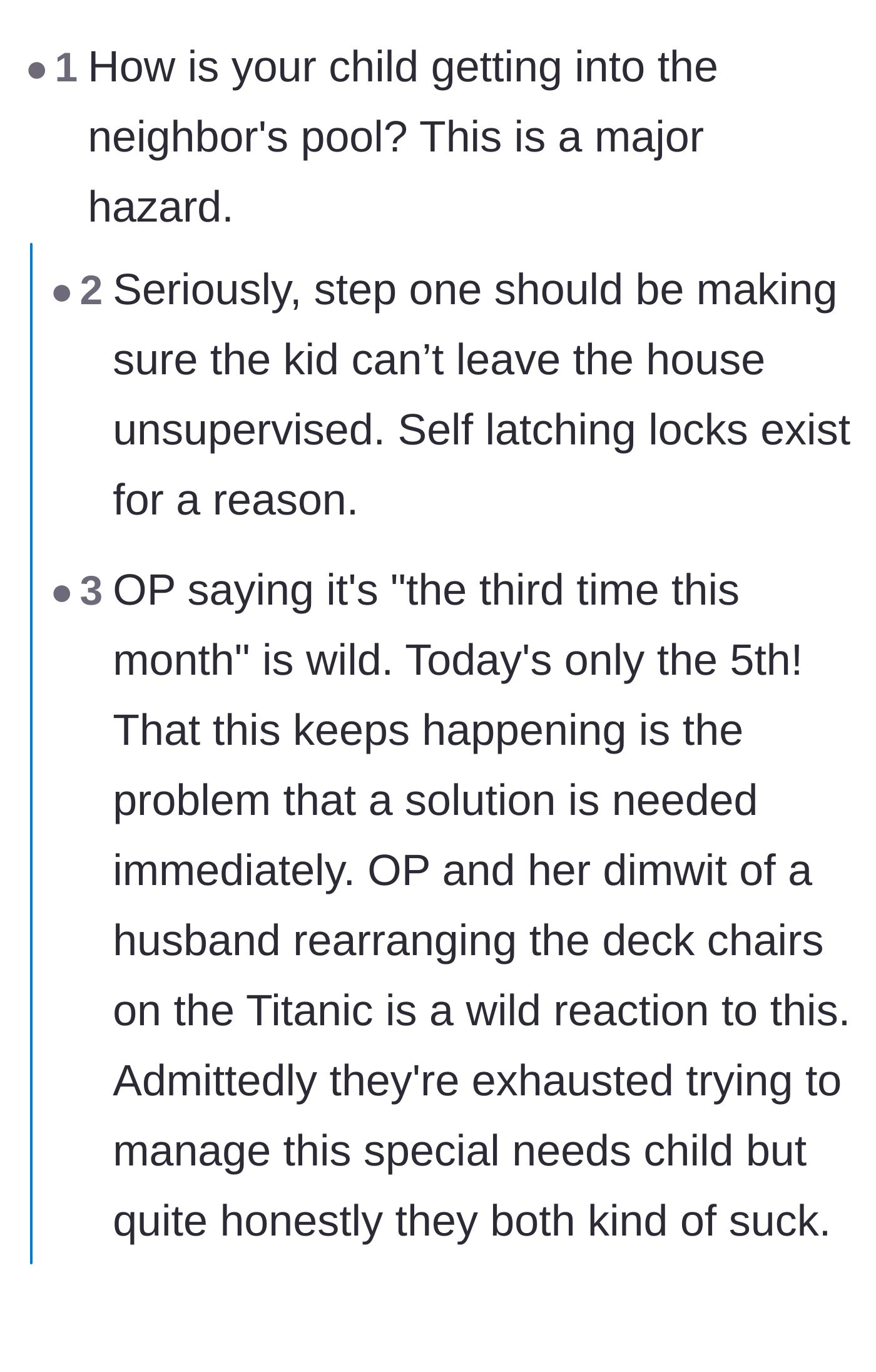 Comment thread 2 - Parents sharing stories about the terrifying reality of autistic elopement and the constant battle to secure their homes