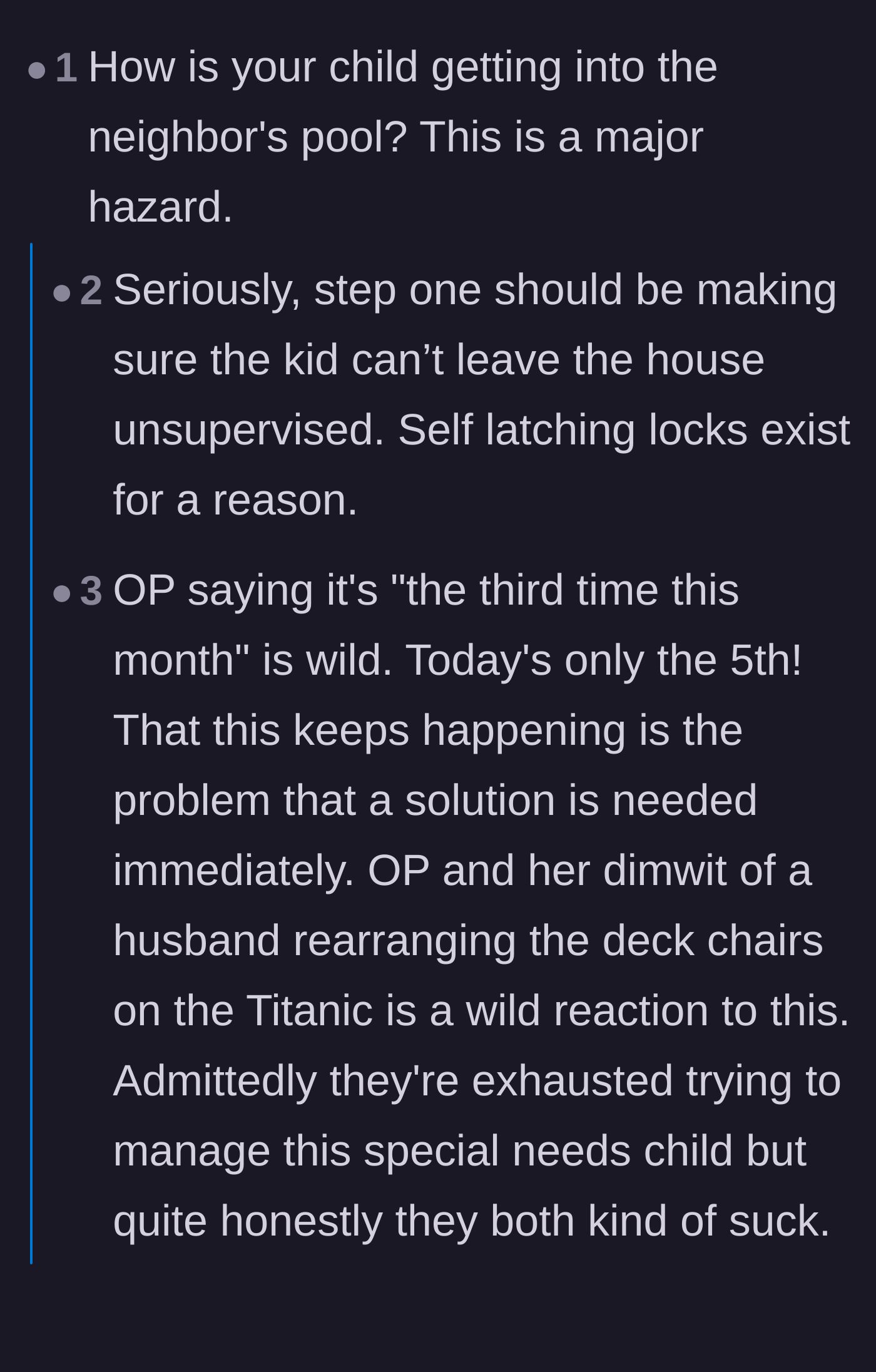 Comment thread 2 - Parents sharing stories about the terrifying reality of autistic elopement and the constant battle to secure their homes