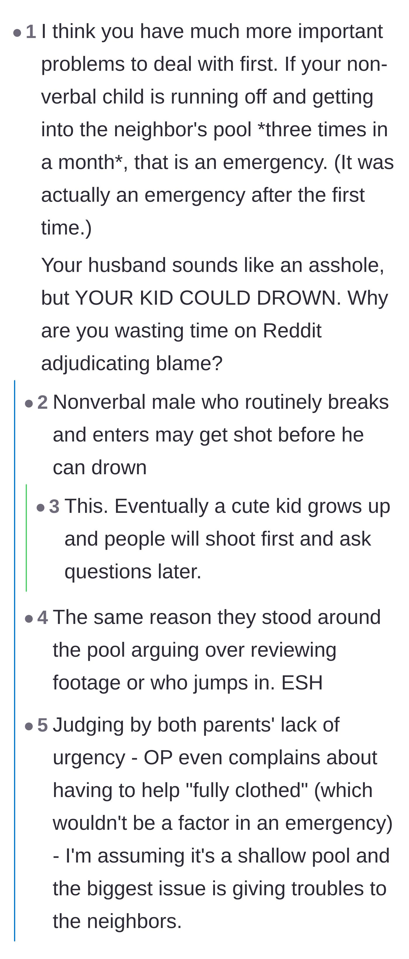 Comment thread 3 - A grim conversation about the severe external dangers, including gun violence, faced by wandering autistic individuals