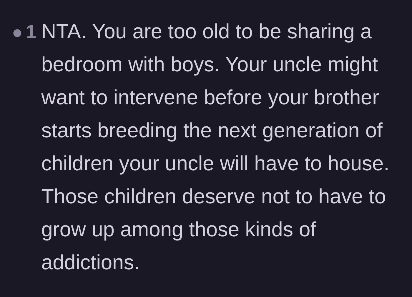 Comment thread 4 - A commenter points out that the out-of-state uncle will likely end up financially supporting the brother's new baby if he isn't warned.