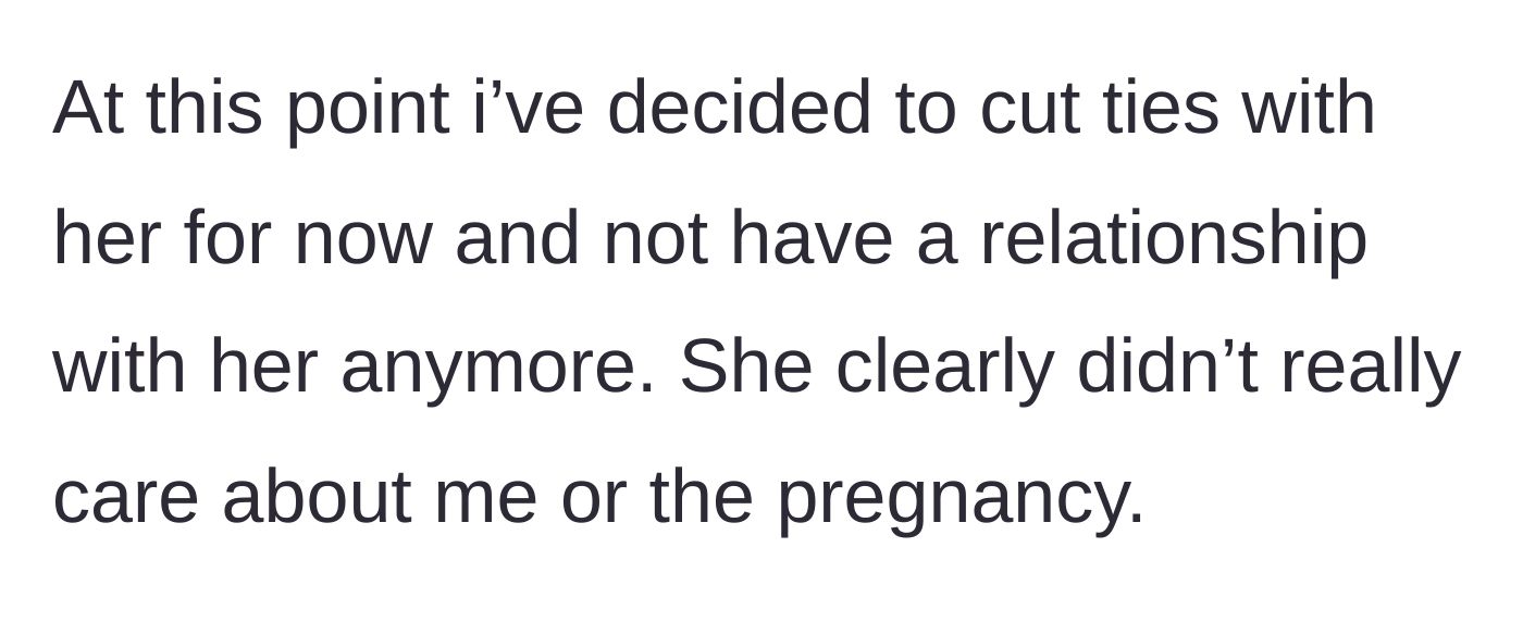 Story part 6 - The author decides to cut ties and stop trying to have a relationship with her.