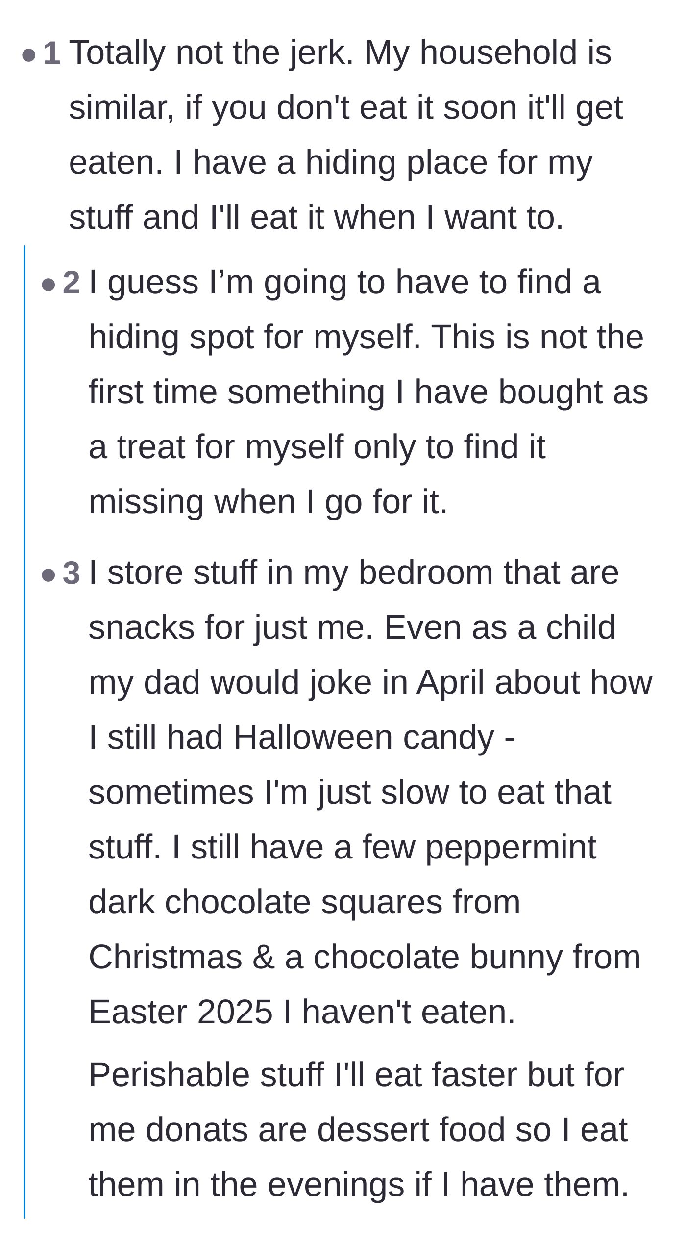 Comment thread 5 - Suggestions on buying a literal safe to protect snacks from greedy roommates