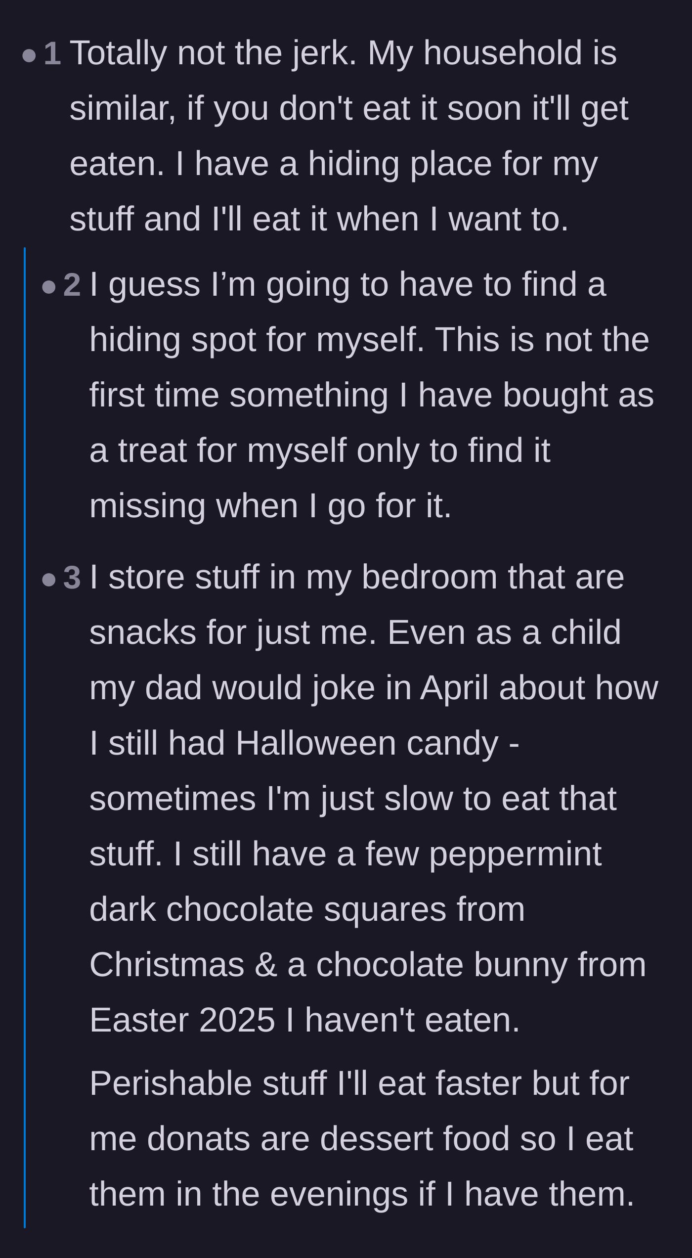 Comment thread 5 - Suggestions on buying a literal safe to protect snacks from greedy roommates