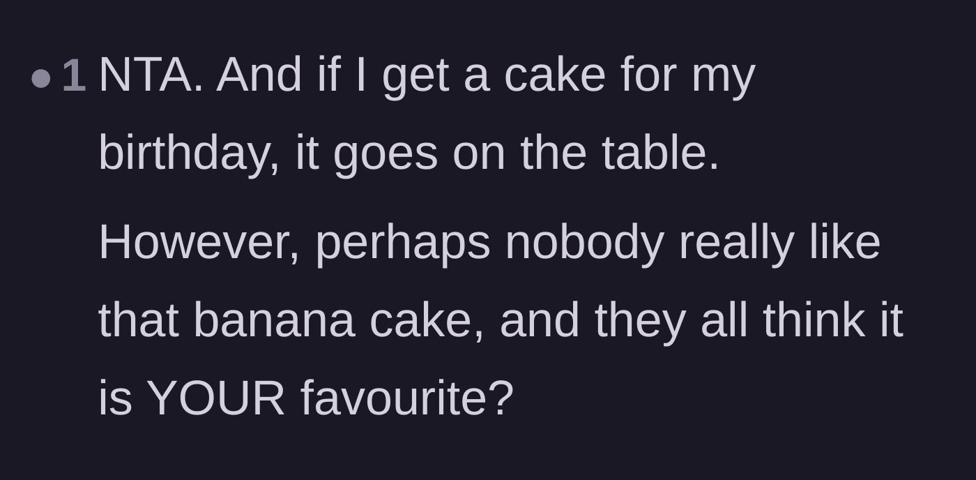 Comment thread 6 - A hilarious theory suggesting the entire family might be secretly pretending to like the banana recipe just to be polite.